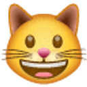 Lächelndes Katzengesicht mit offenem Mund