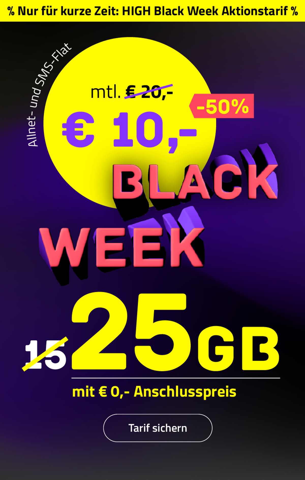 Teaser Banner HIGH Black Week 25GB