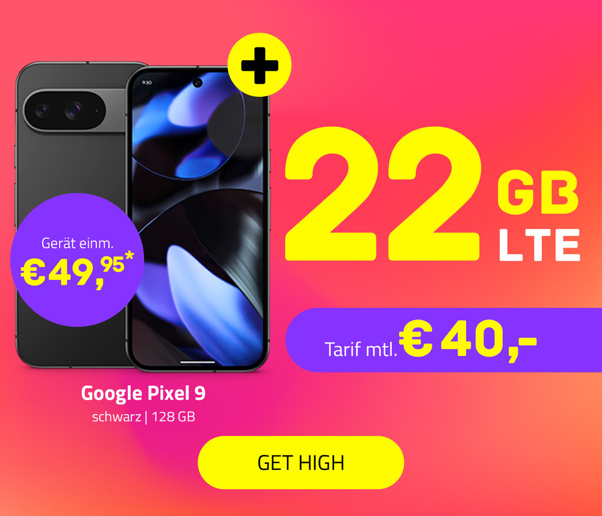 Pixel 9 mit HIGH 22GB