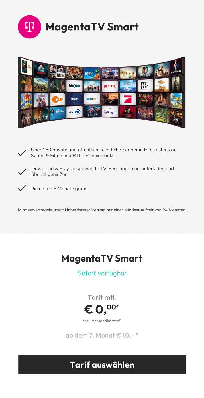 Angebote Magenta TV Smart - Zwischenbanner