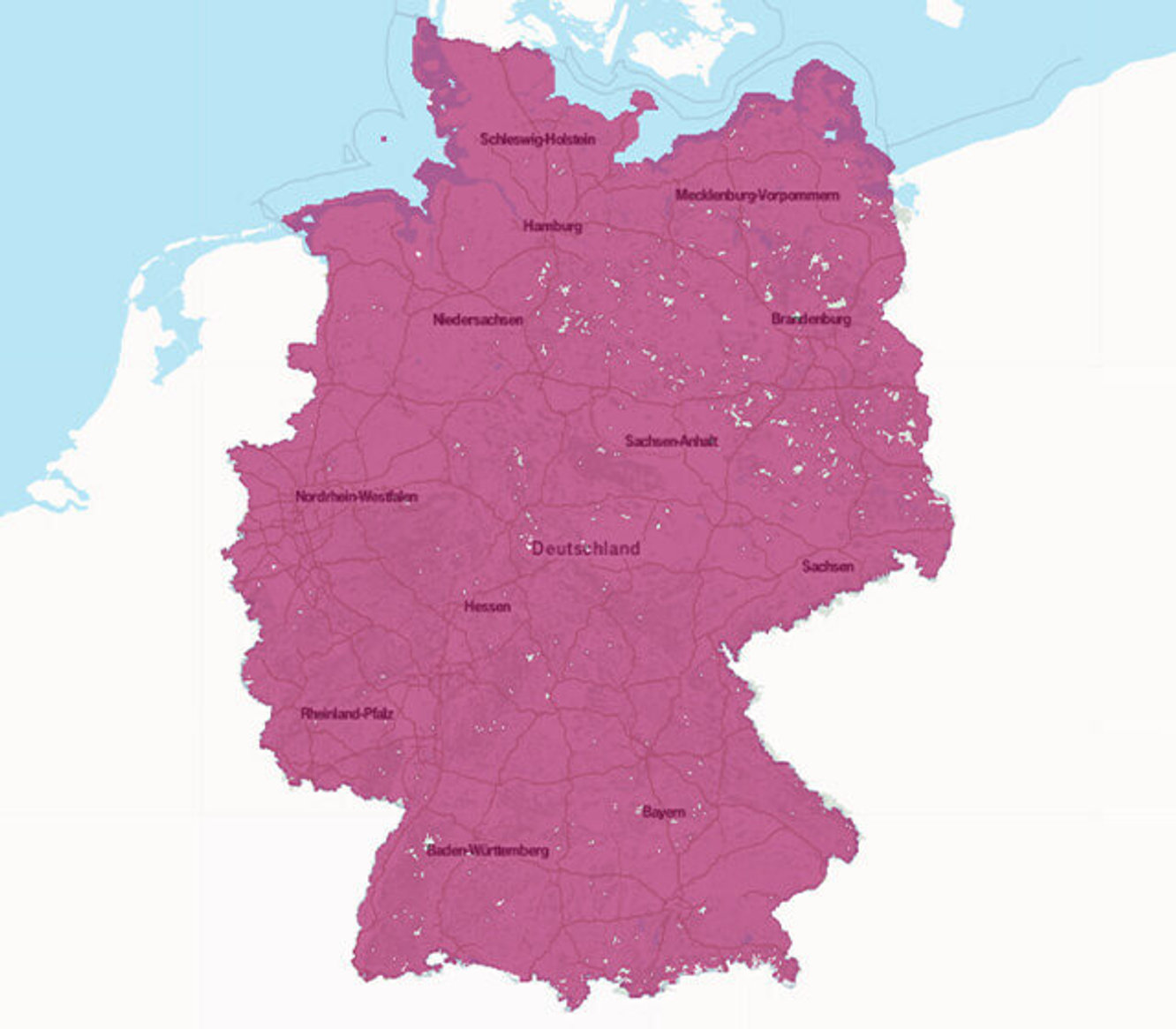 4G (LTE) Netzabdeckung D1-Netz