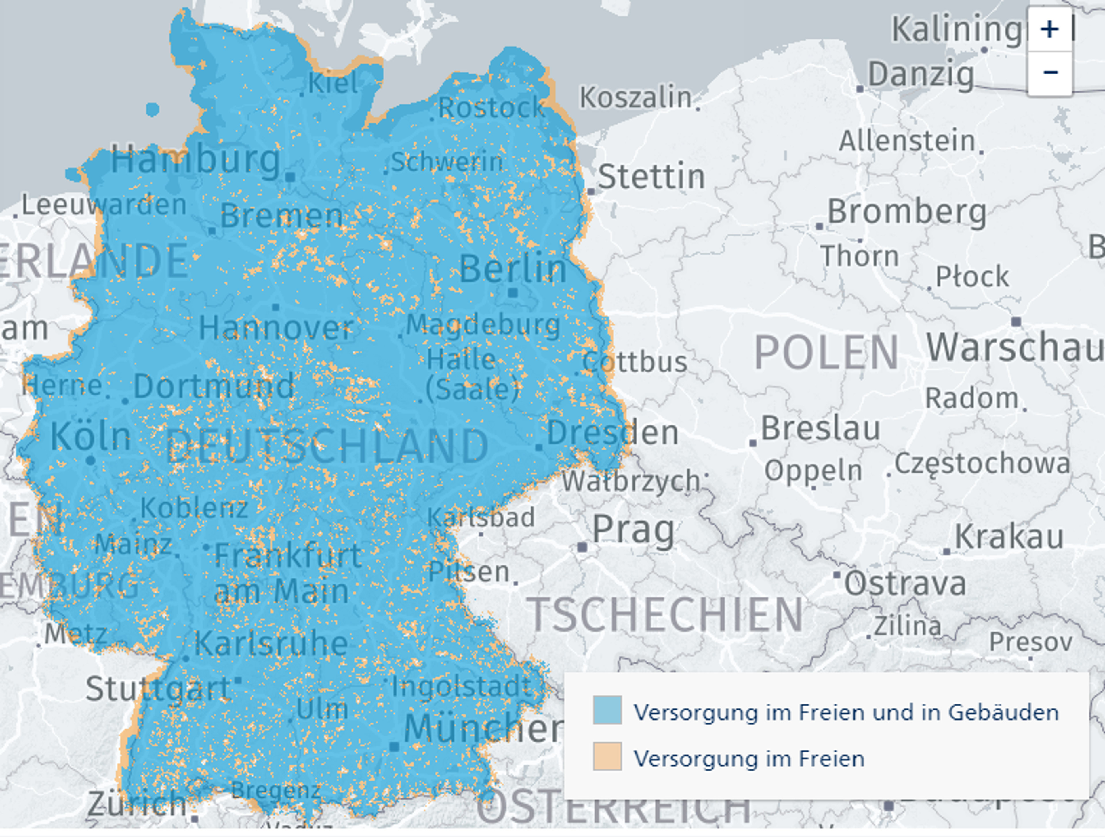 5G Netzabdeckung von o2 in Deutschland