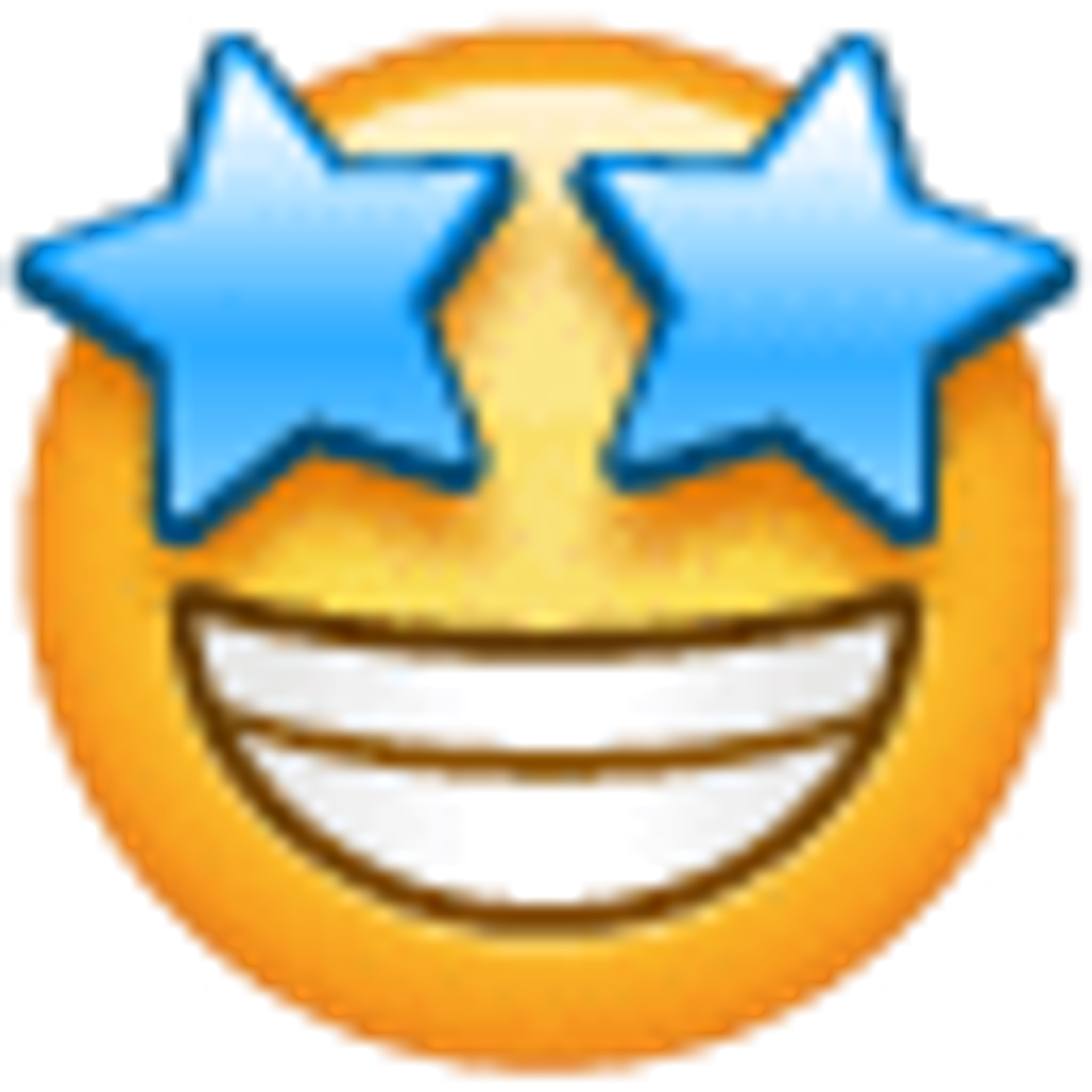 Grinsendes Gesicht mit Sternenaugen