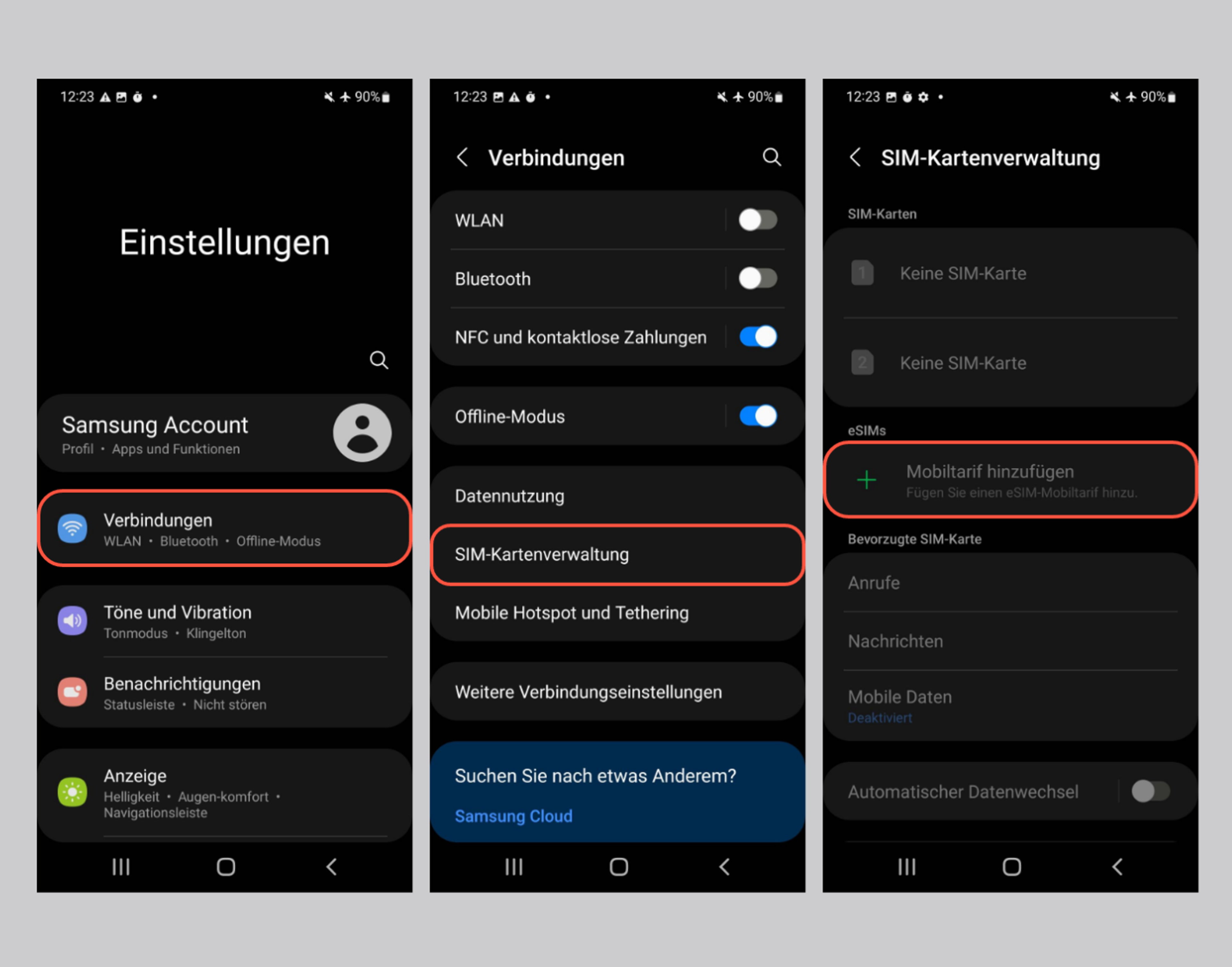 Anleitung eSIM Aktivierung Android 1
