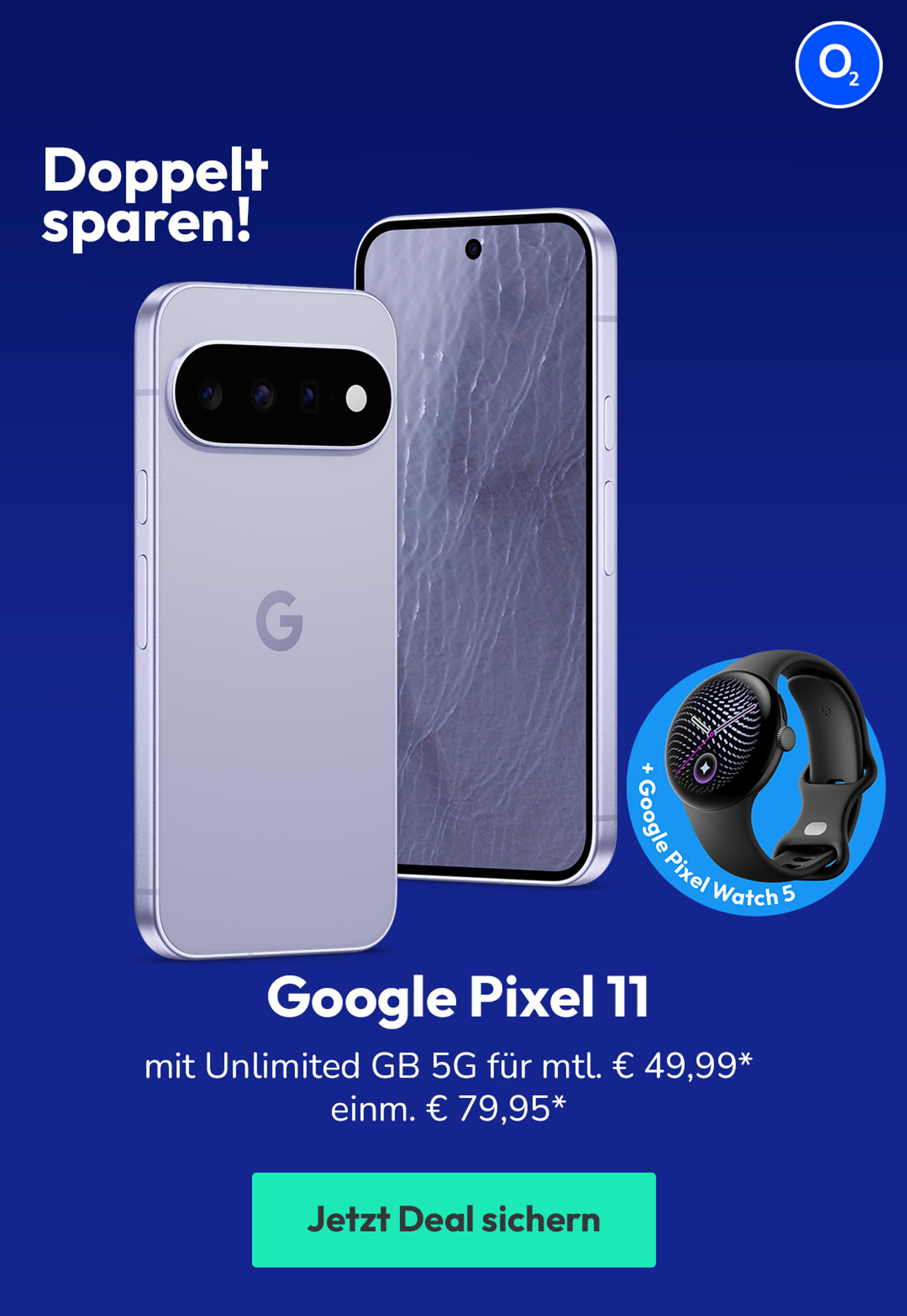 Google Pixel 11 mit Unlimited 5G für mtl. € 49,99 | einm. € 79,95*