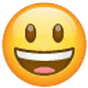 Lächelndes Gesicht mit offenem Mund