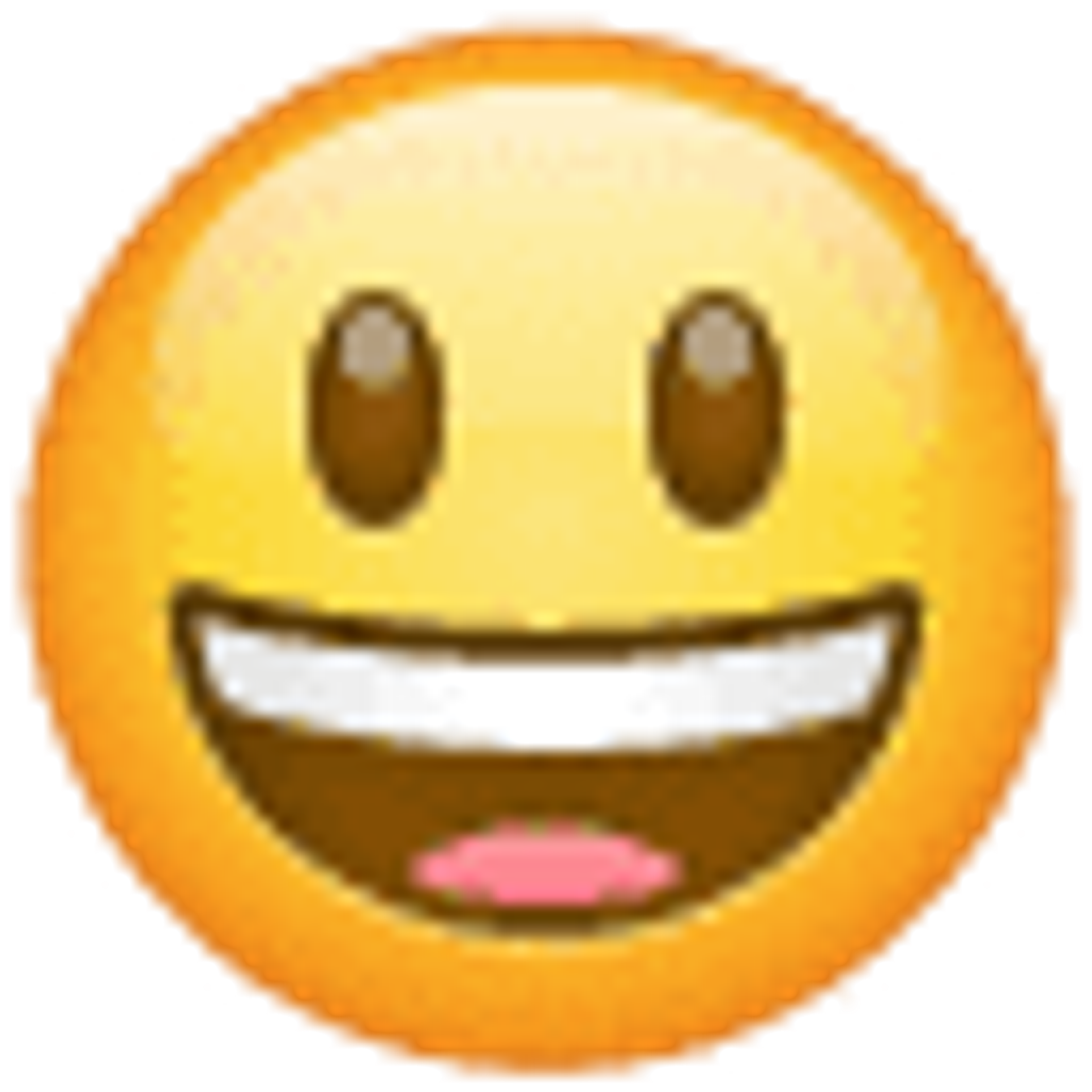 Lächelndes Gesicht mit offenem Mund