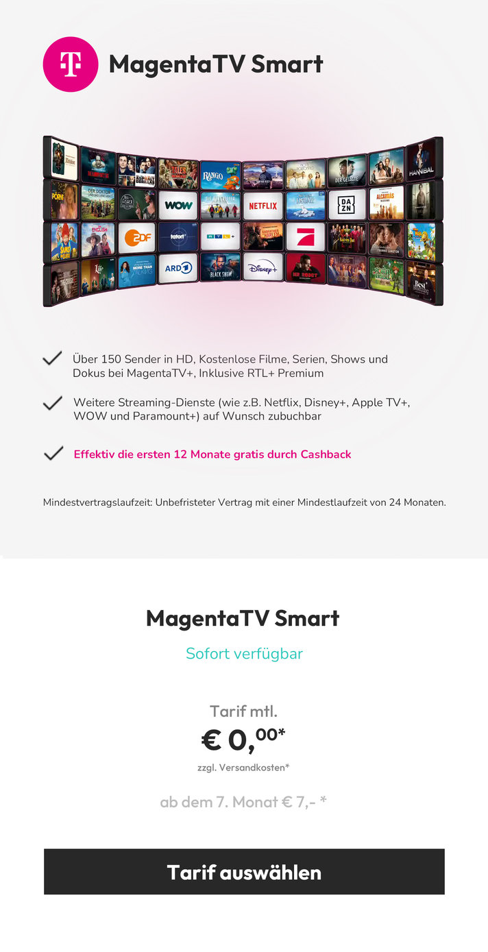 Angebote Magenta TV Smart - Zwischenbanner