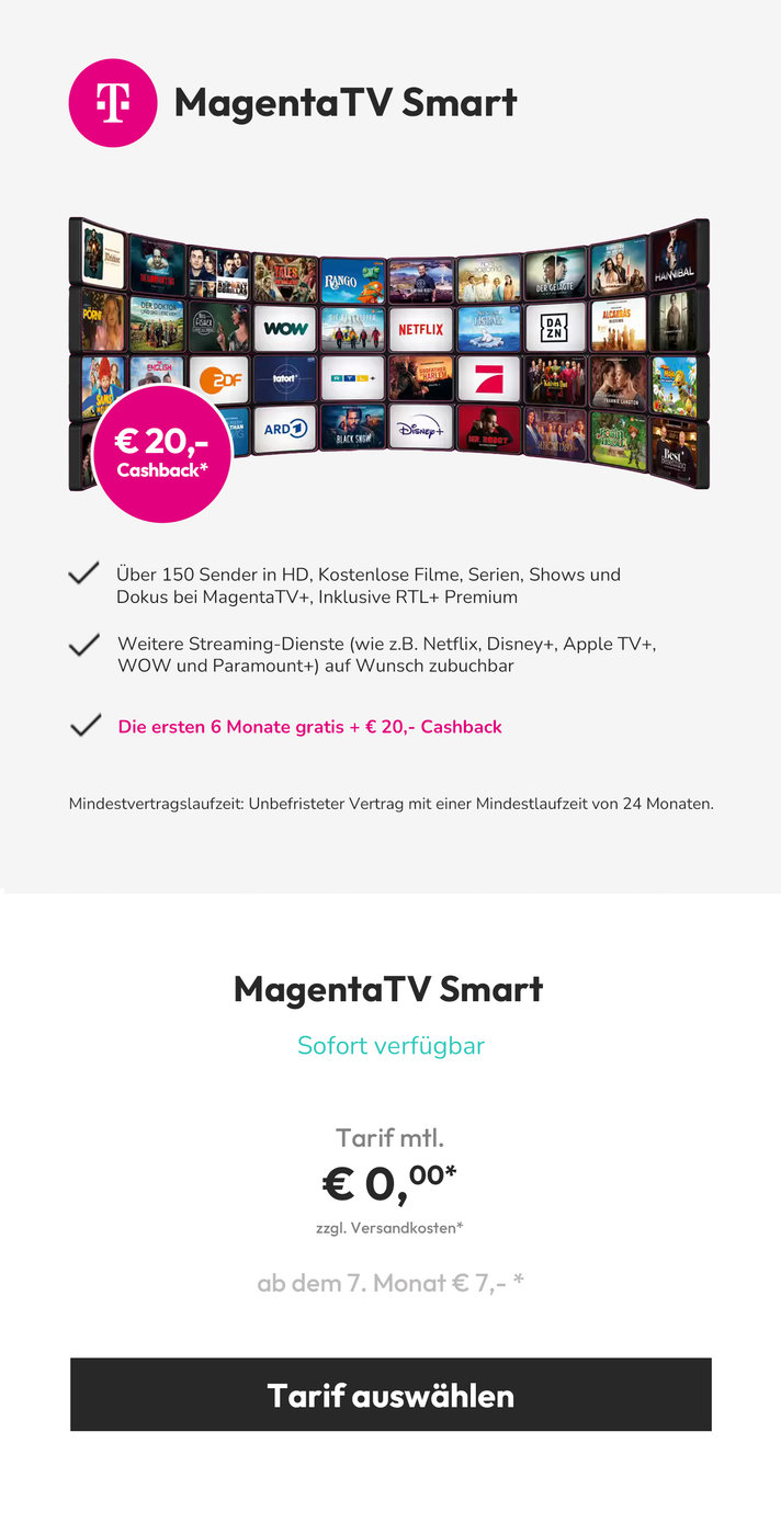 Angebote Magenta TV Smart - Zwischenbanner