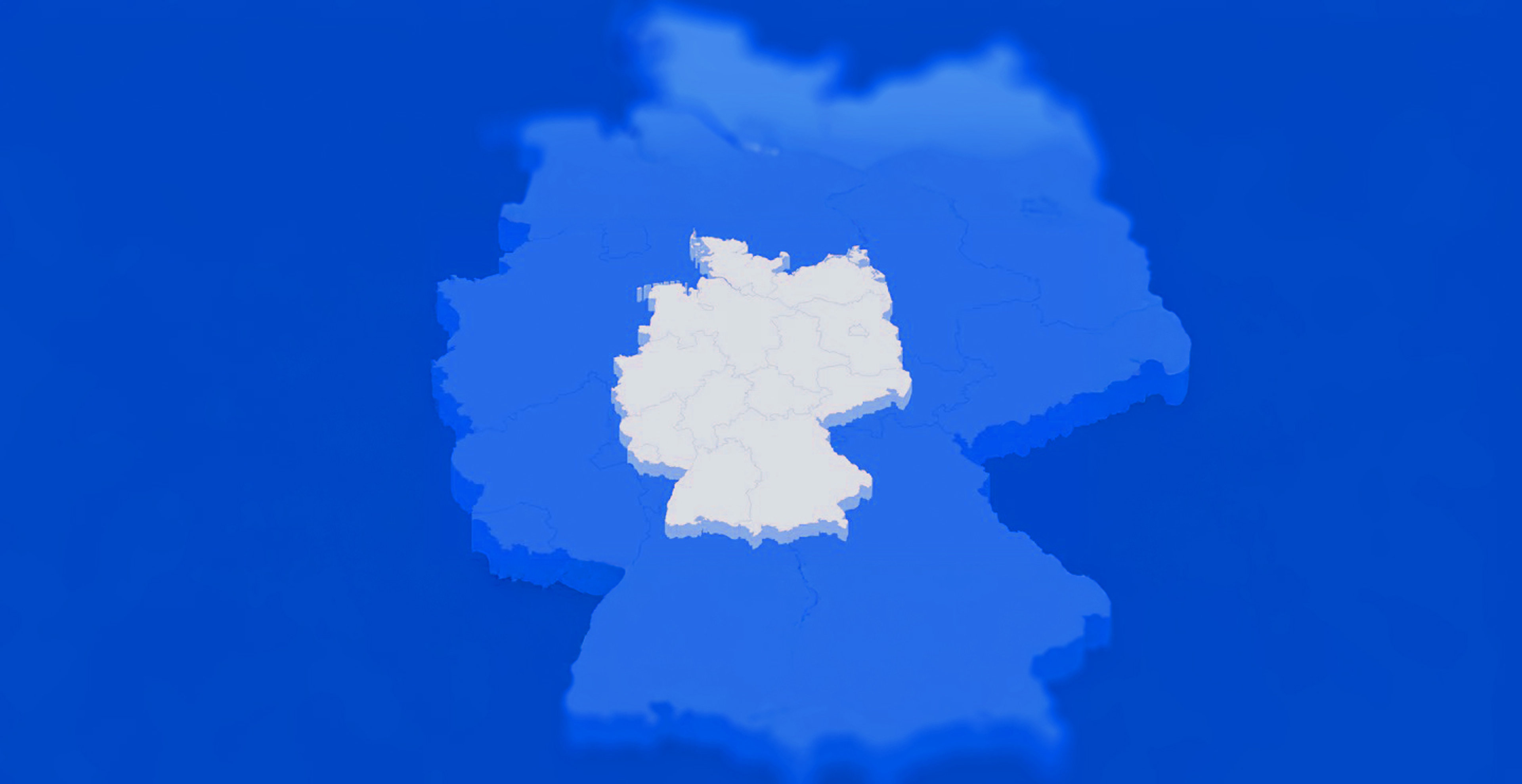 Deutschlandkarte vor blauem Hintergrund