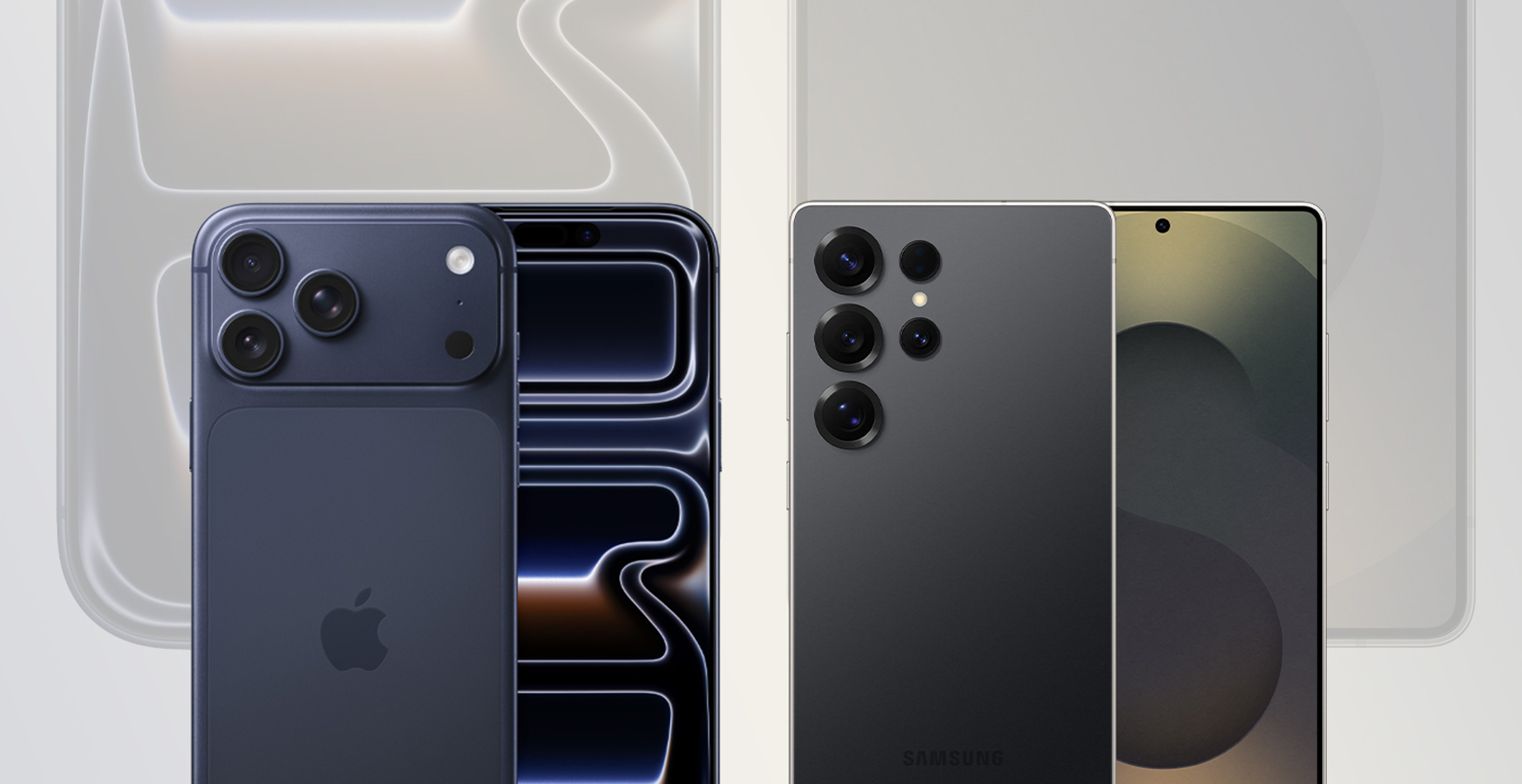 iPhone 17 Pro Max neben Samsung Galaxy S25 Ultra