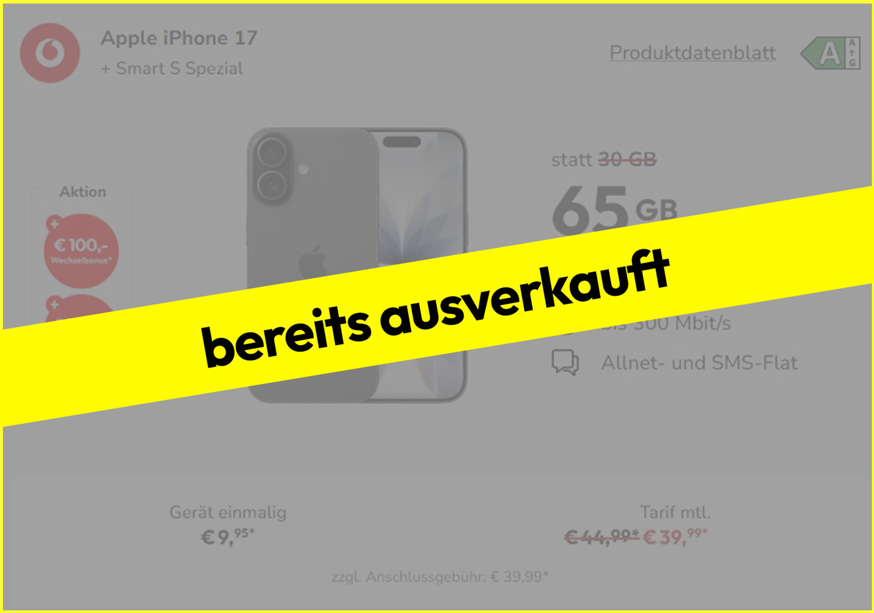 iPhone 17 Deal  ausverkauft
