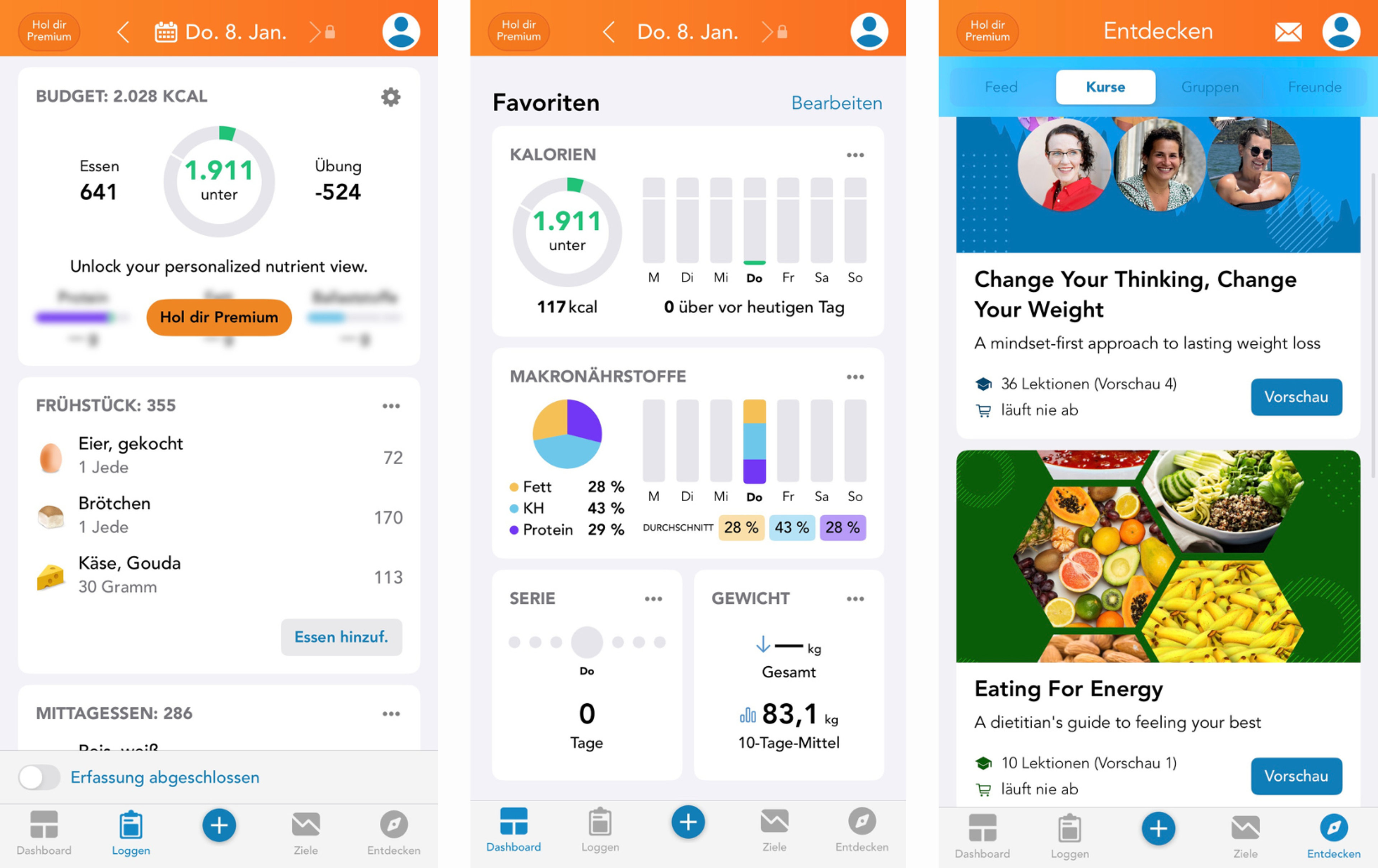 Screenshots der App Lose It!