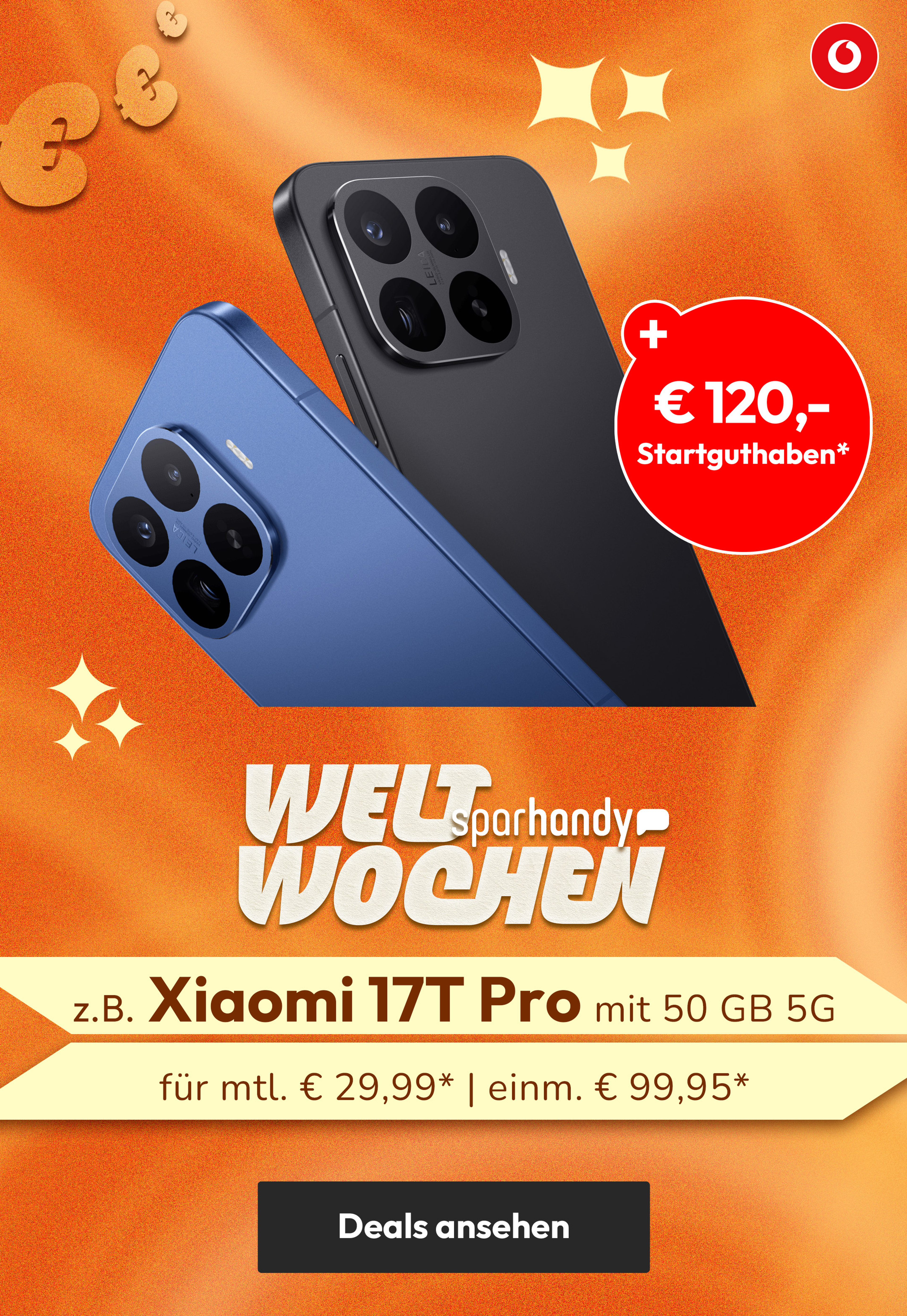 WeltSparhandyWochen z.B. Xiaomi 17T Pro mit 50 GB 5G für mtl. 29,99* & € 120,- Startguthaben