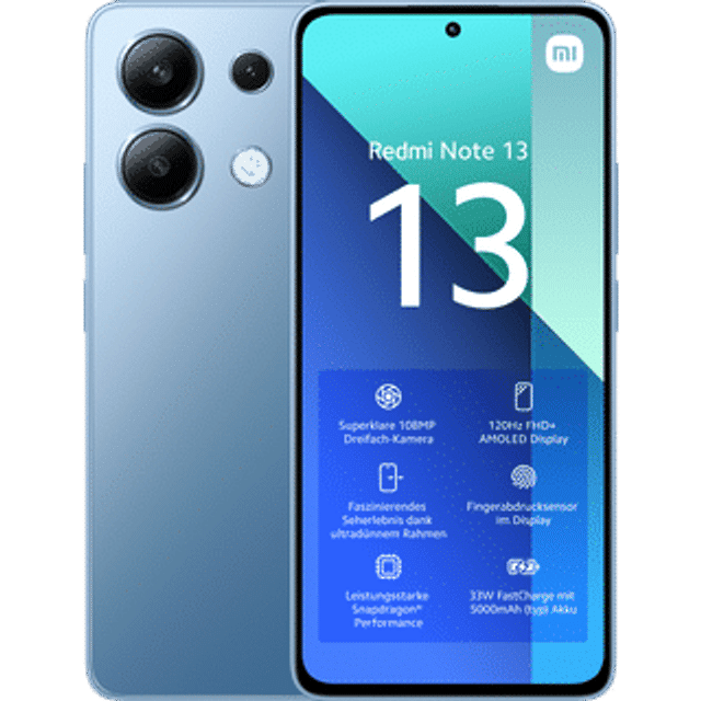 Xiaomi Redmi Note 13 Front-/Rückansicht Xiaomi Redmi Note 13
