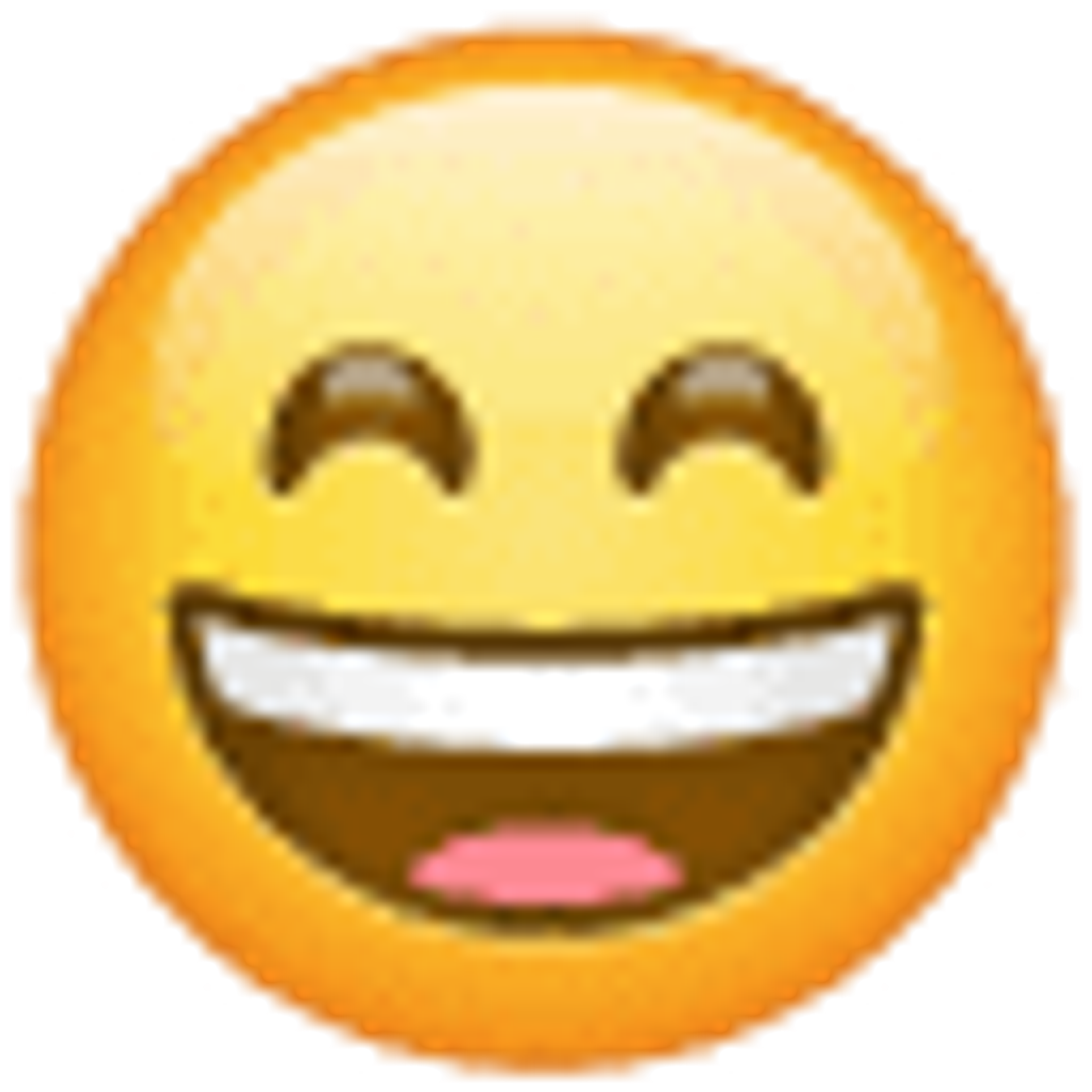 Lachendes Gesicht mit offenem Mund und lächelnden Augen