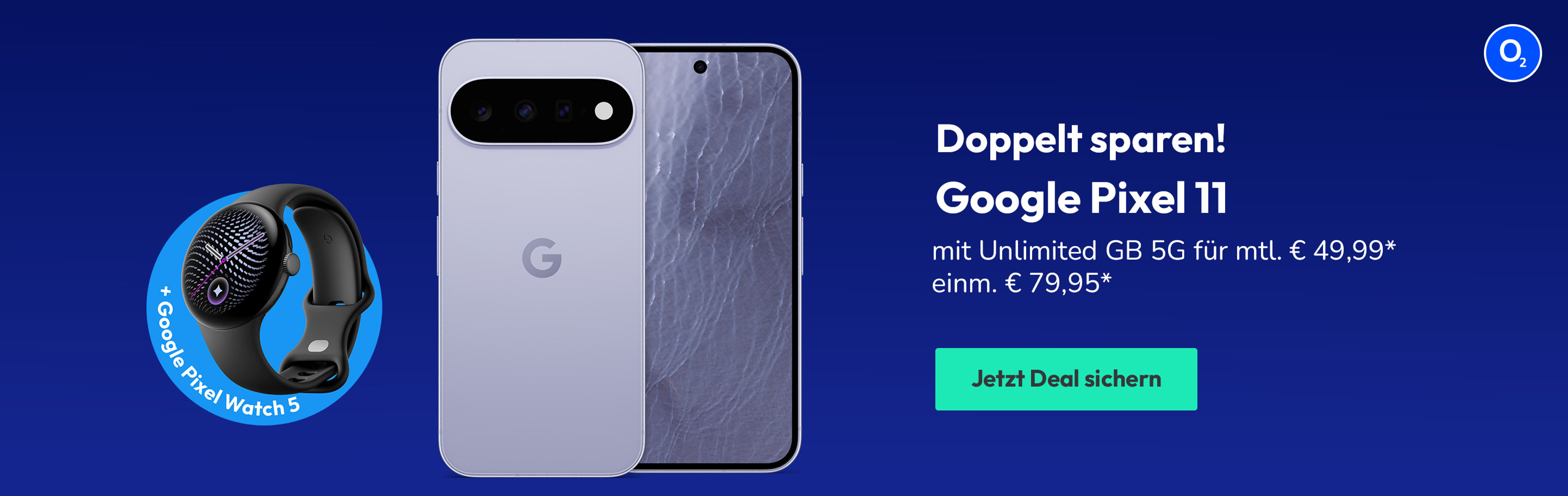 Google Pixel 11 mit Unlimited 5G für mtl. € 49,99 | einm. € 79,95*