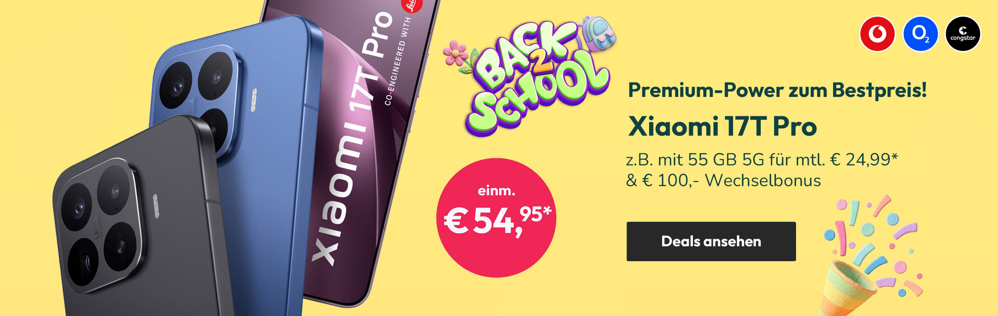 Xiaomi 17T Pro z.B. mit 55 GB 5G für mtl. € 24,99* | einm. € 54,95* & € 100,- Wechselbonus*