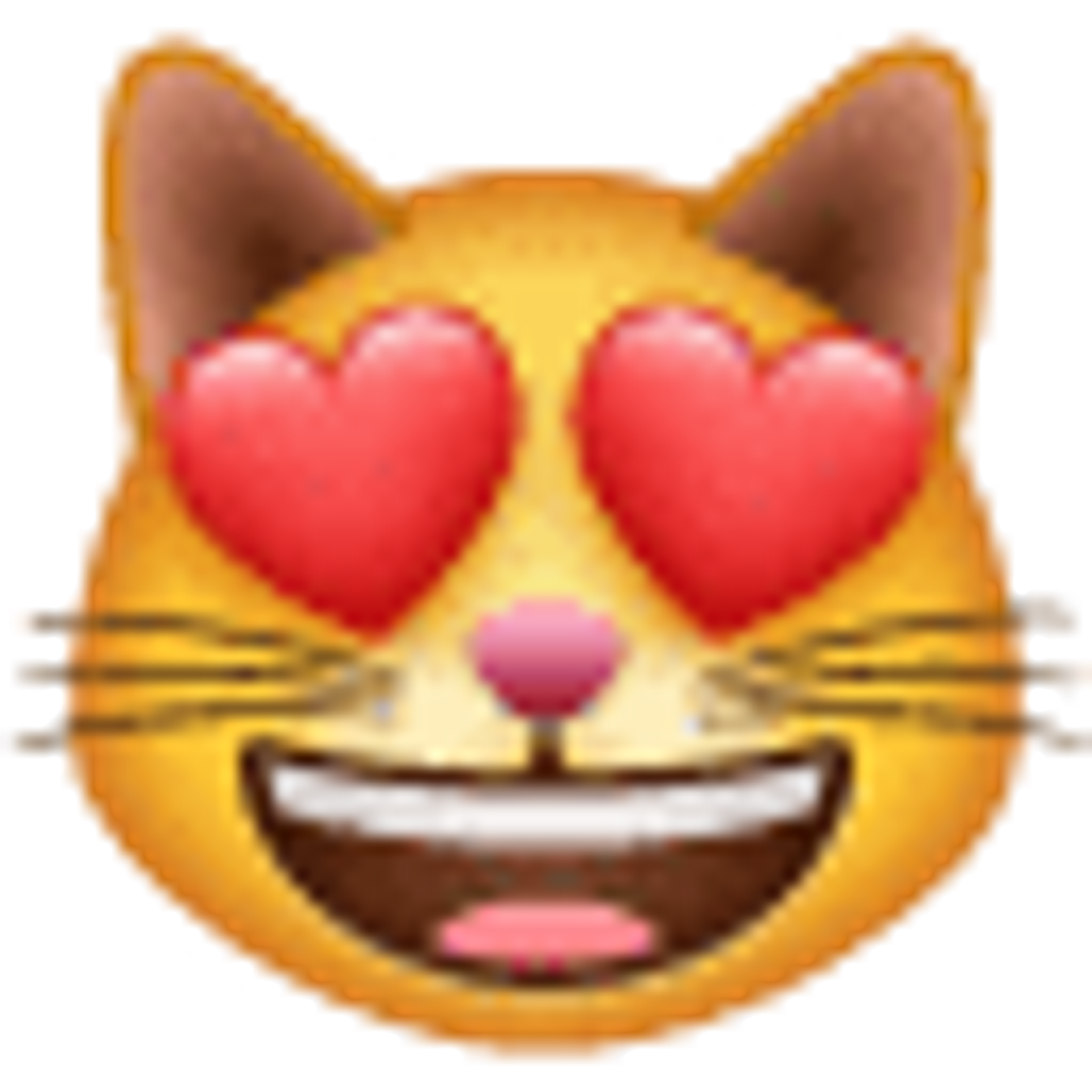 Lächelndes Katzengesicht mit herzförmigen Augen