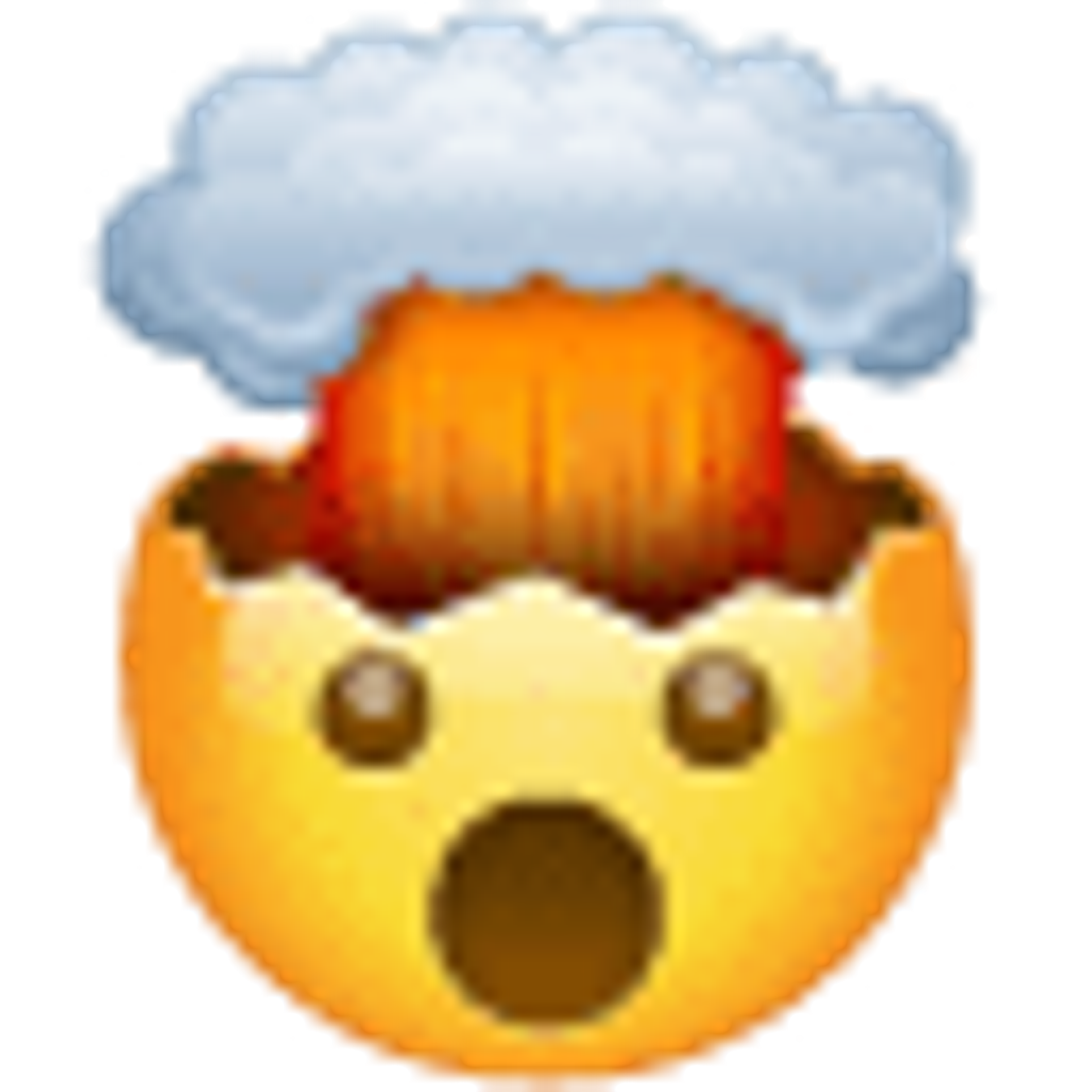 Gesicht mit explodierendem Kopf