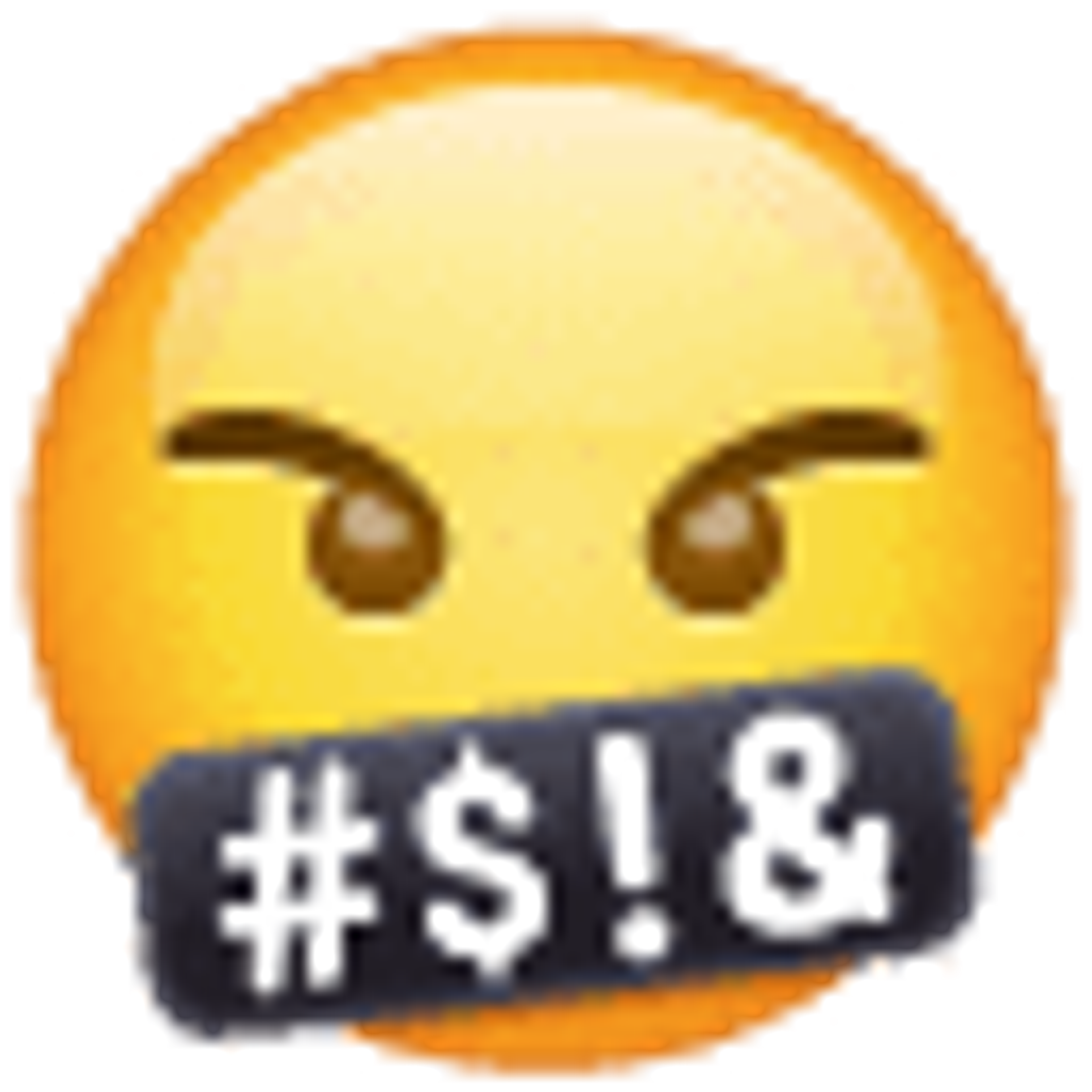 Gesicht mit Symbolen über dem Mund