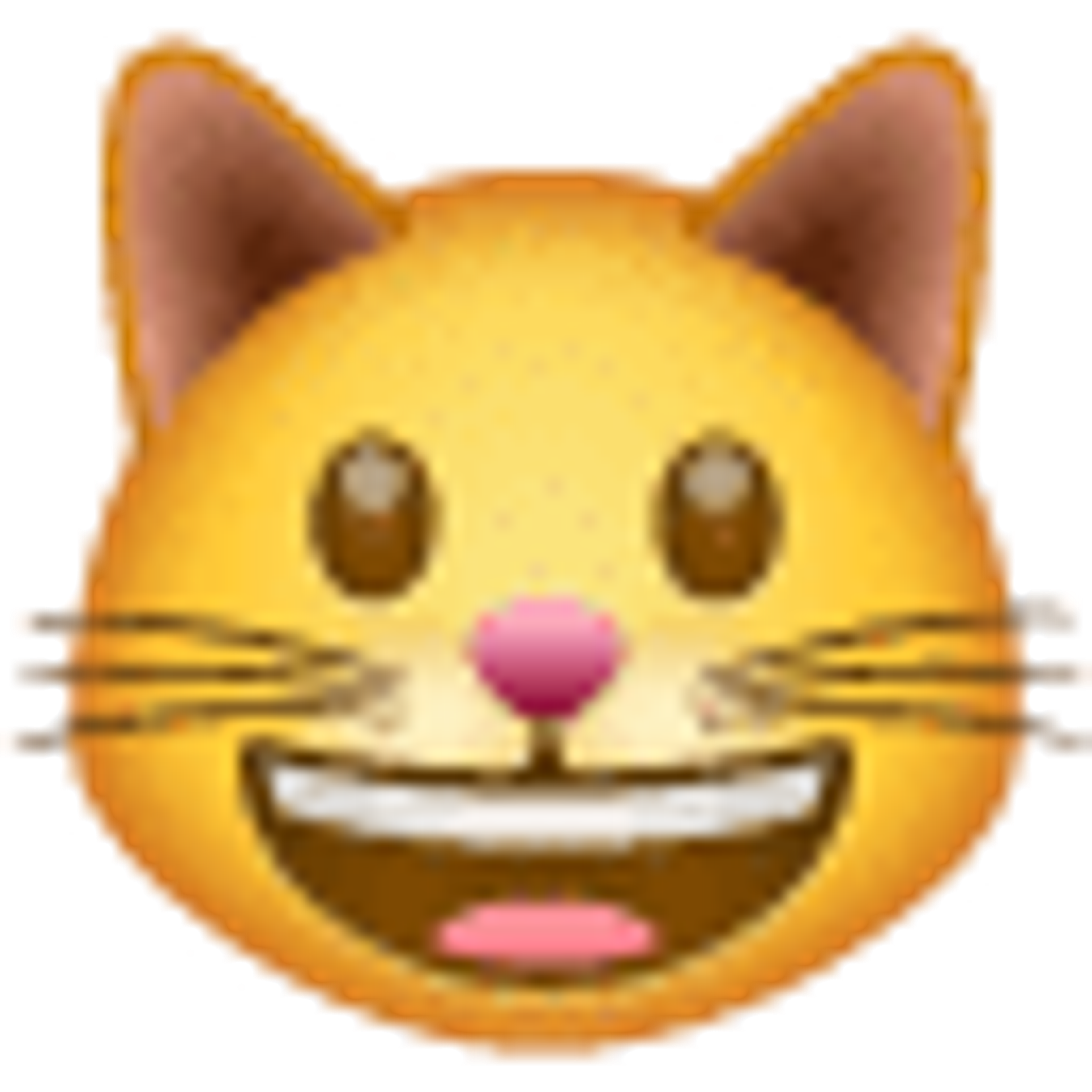 Lächelndes Katzengesicht mit offenem Mund