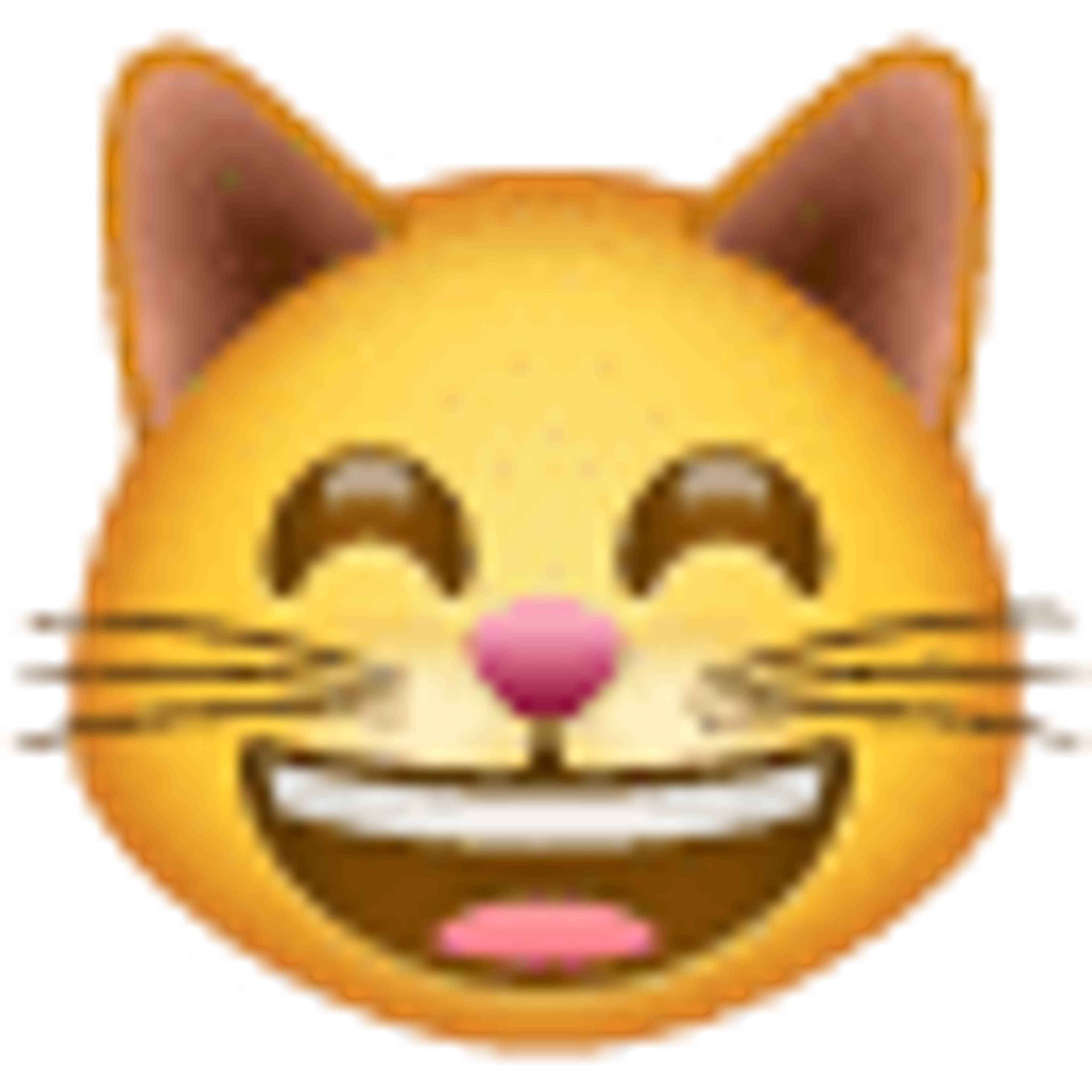 Grinsendes Katzengesicht mit lächelnden Augen