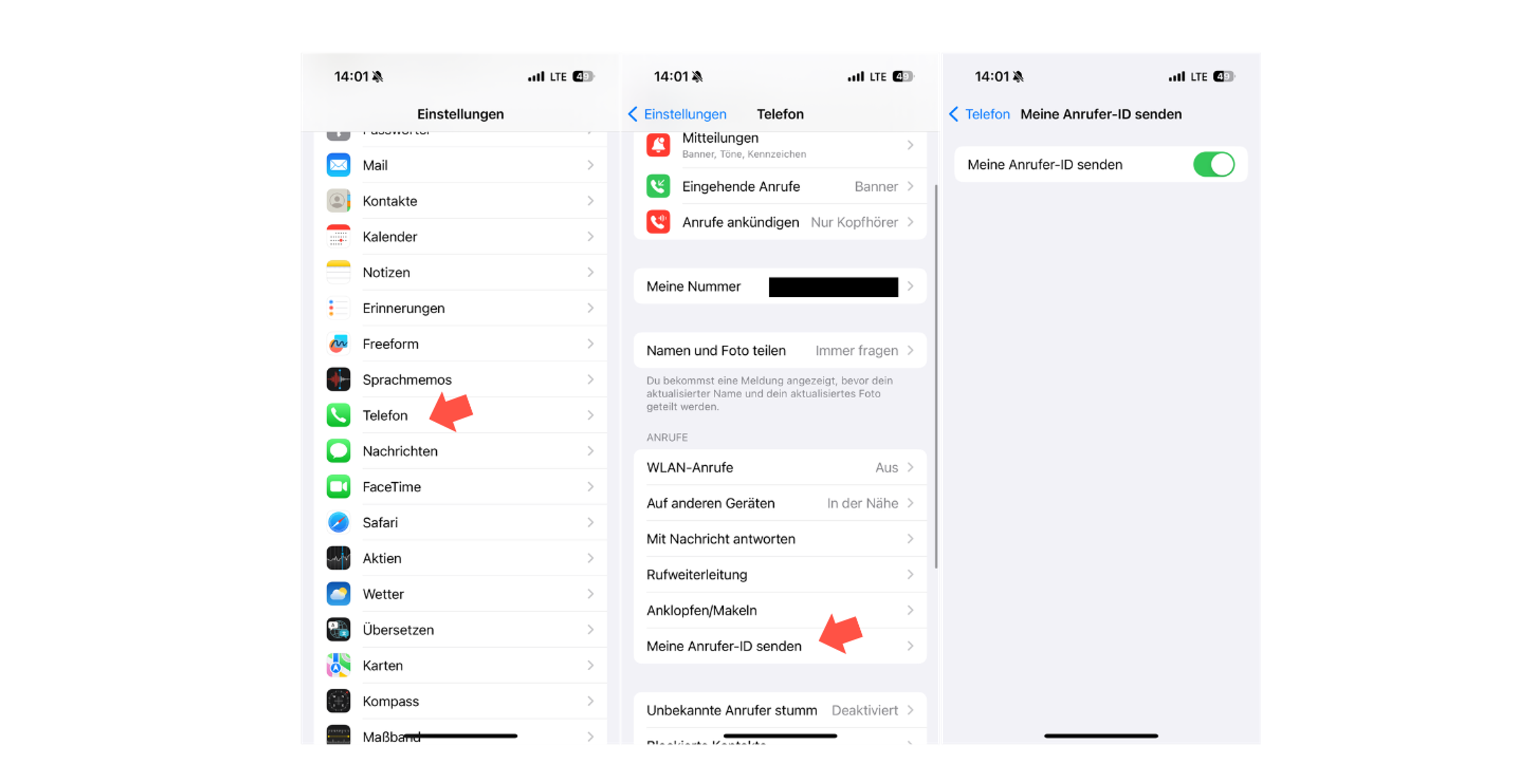 Rufnummer unterdrücken beim iPhone