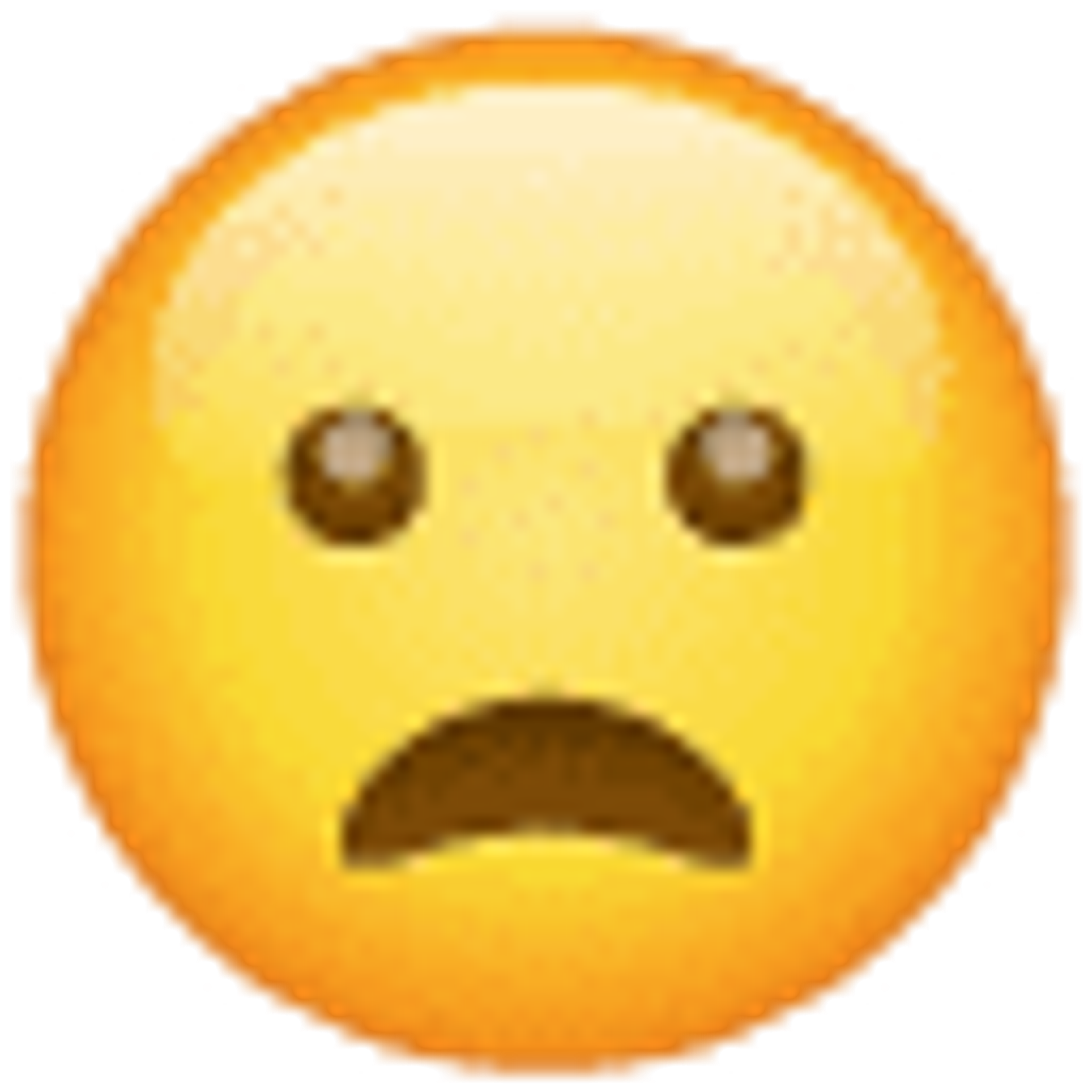 Stirnrunzelndes Gesicht mit offenem Mund