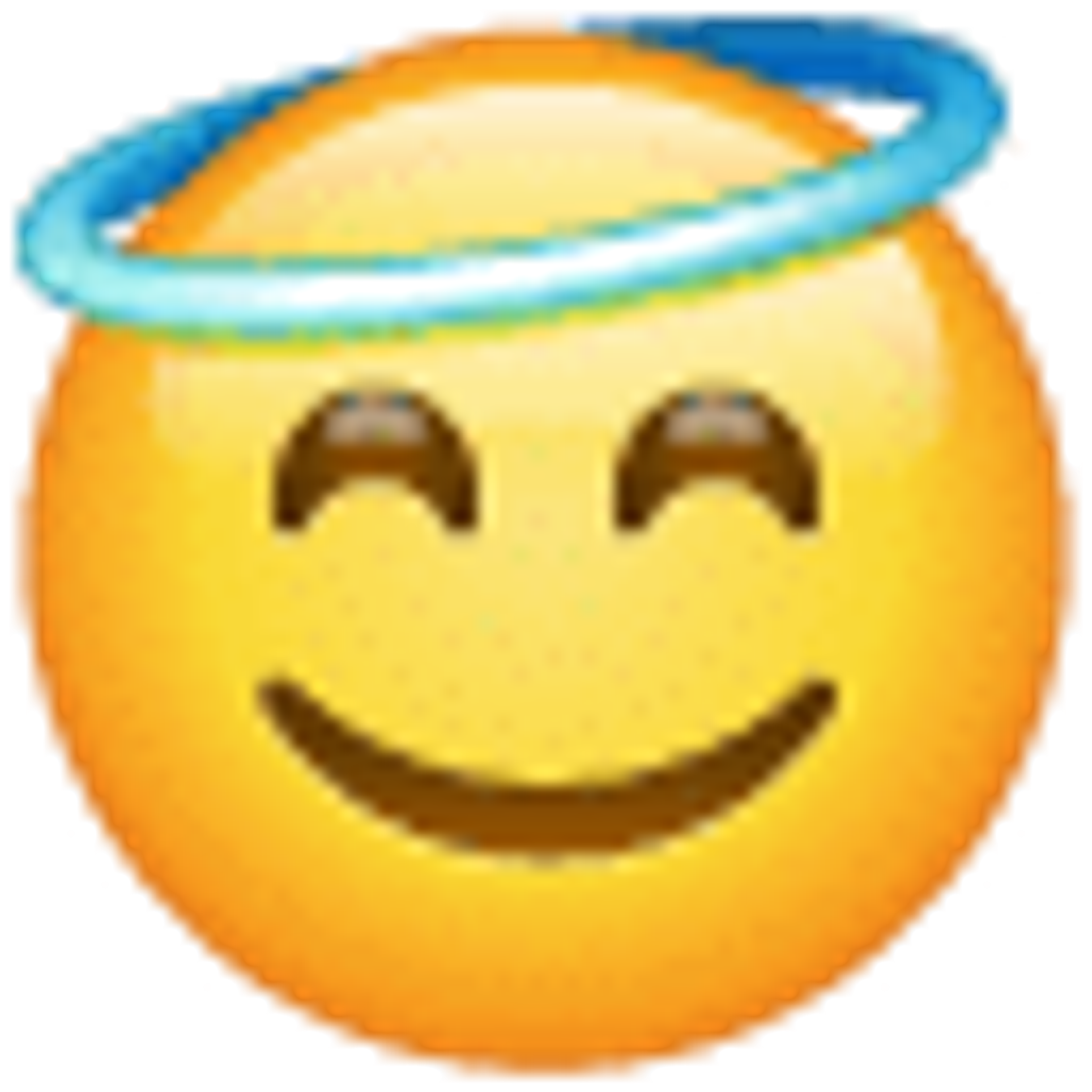 Lächelndes Gesicht mit Heiligenschein