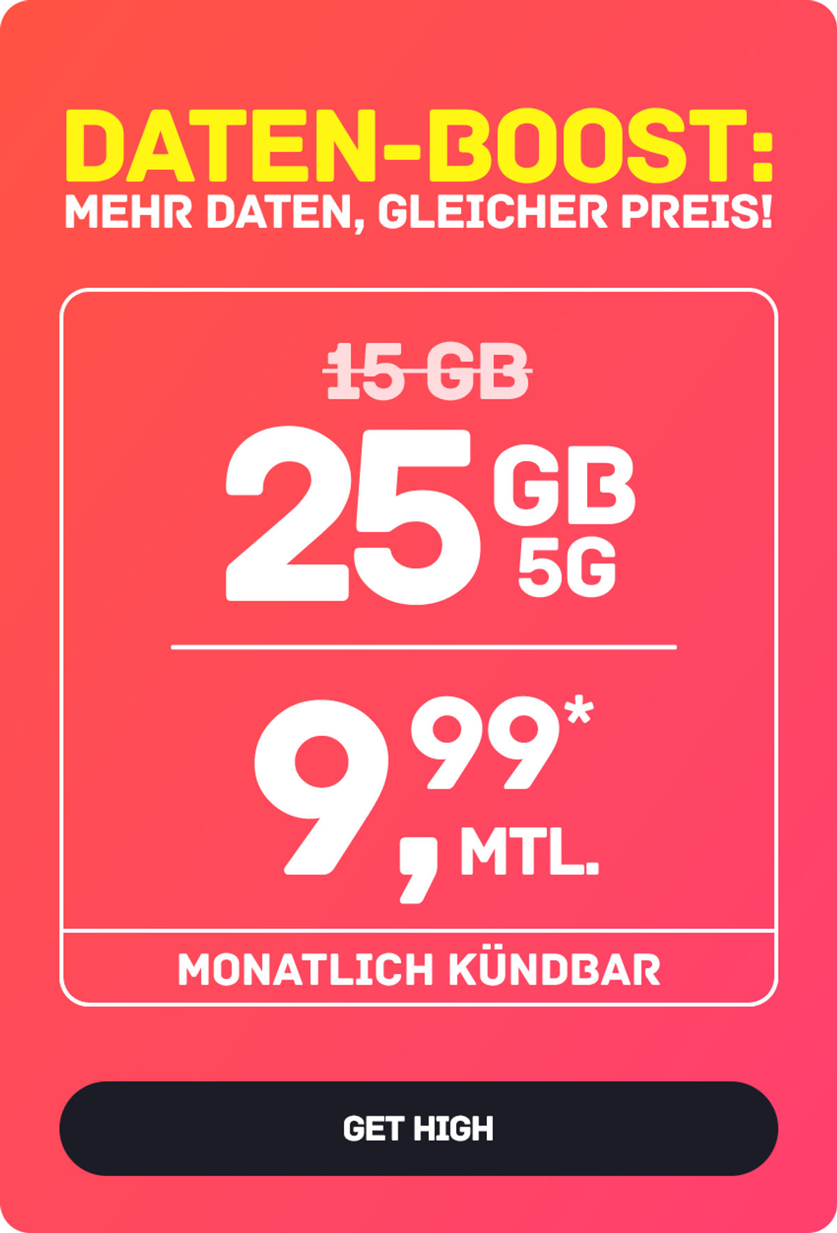 Startseite - High 30 GB Flex Teaserbild