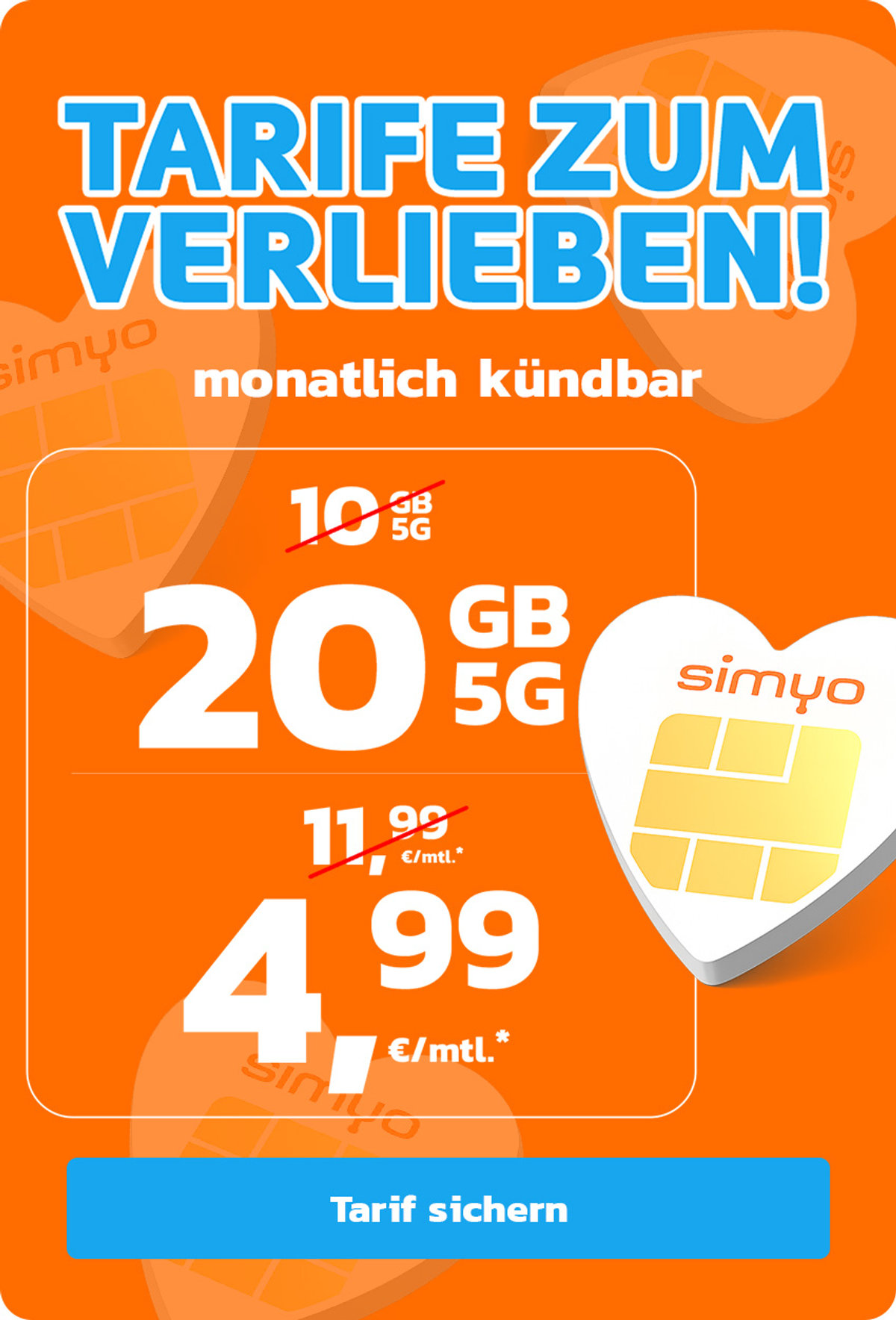 simyo 20GB für 4,99 Offer