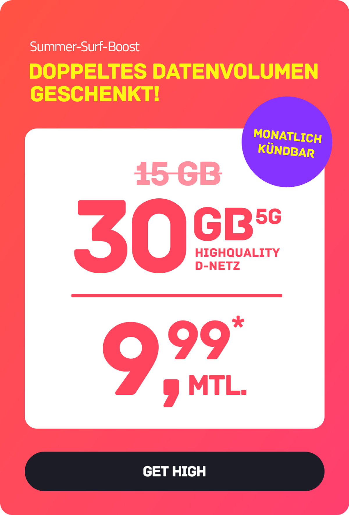 Startseite -  High 30 GB Flex Teaserbild