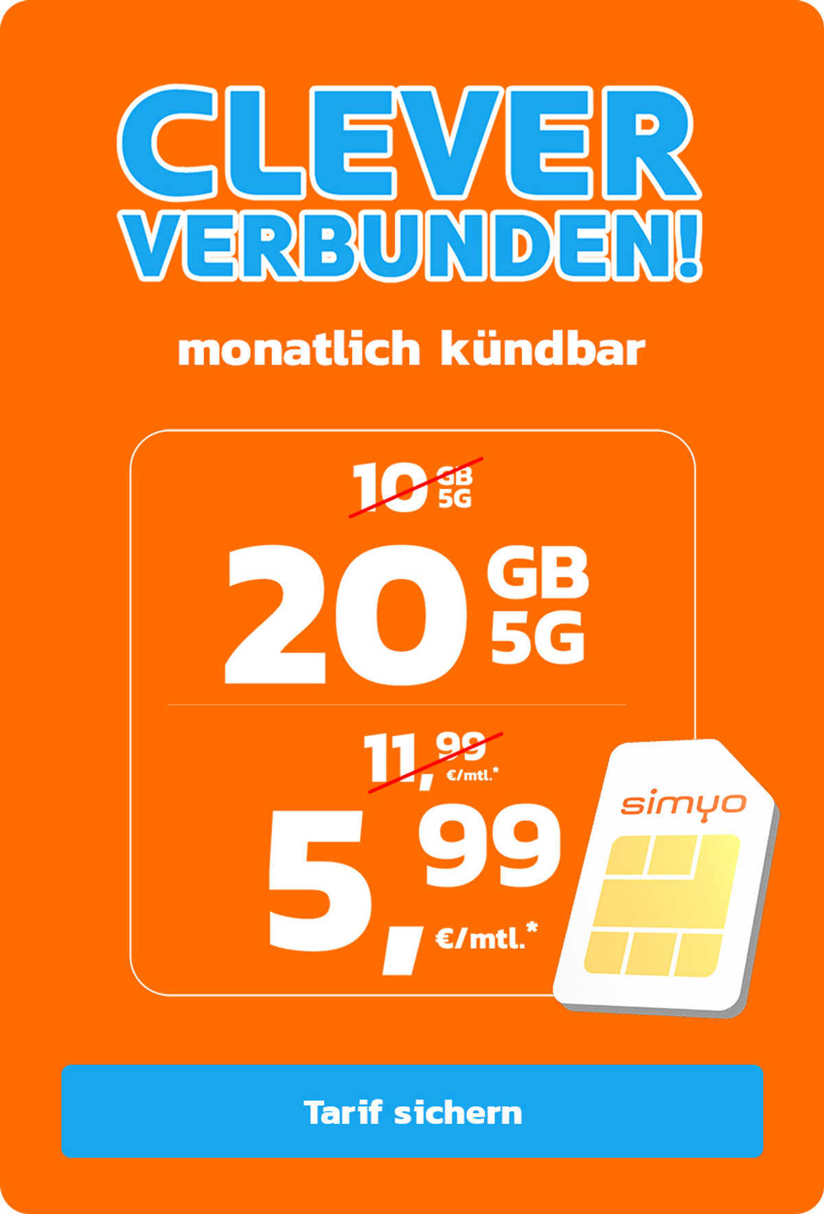 simyo 20GB für 5,99 Offer