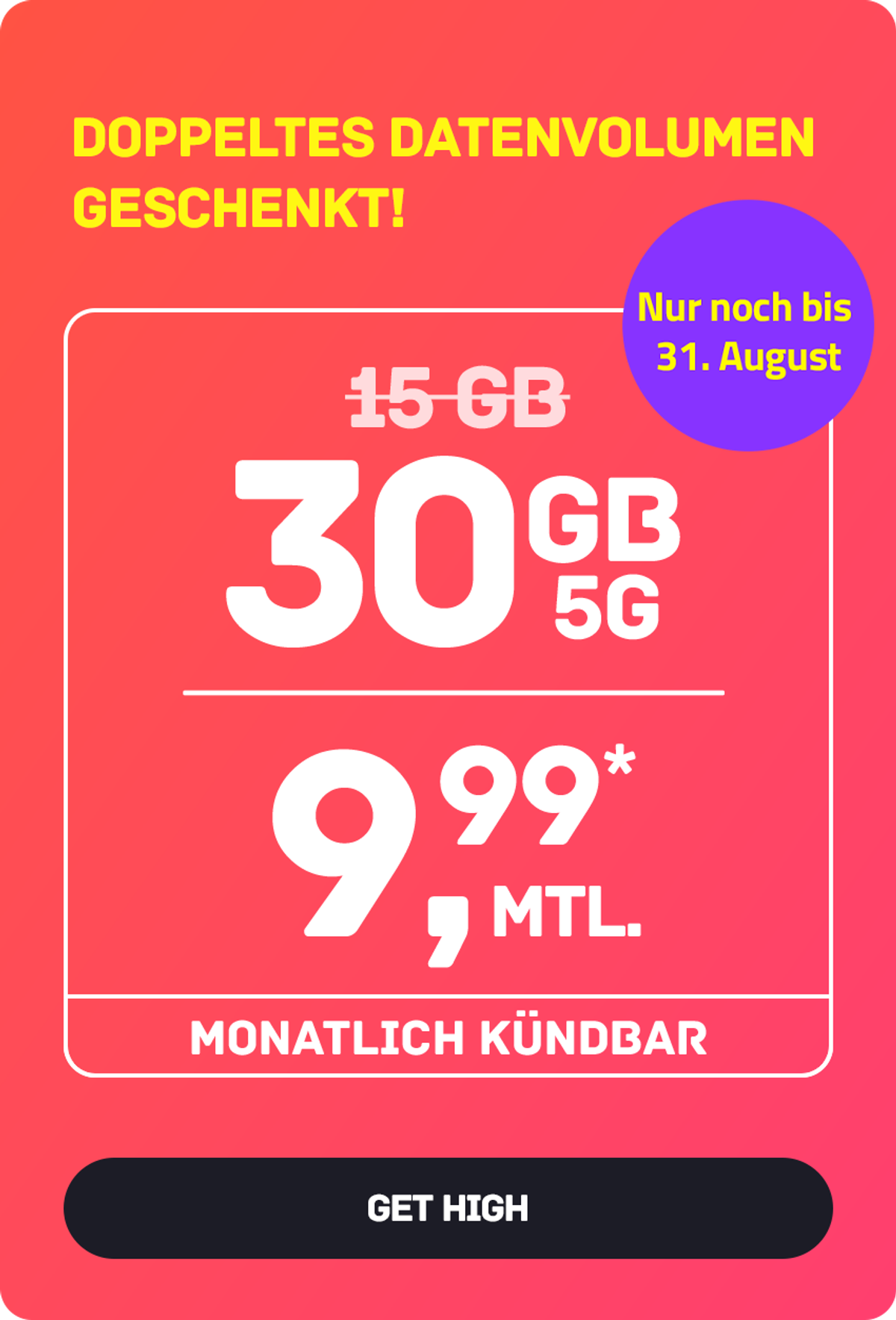 Startseite - High 30 GB Flex Teaserbild