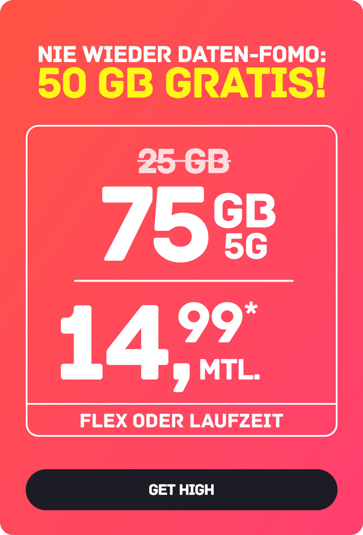 Startseite - High 30 GB Flex Teaserbild