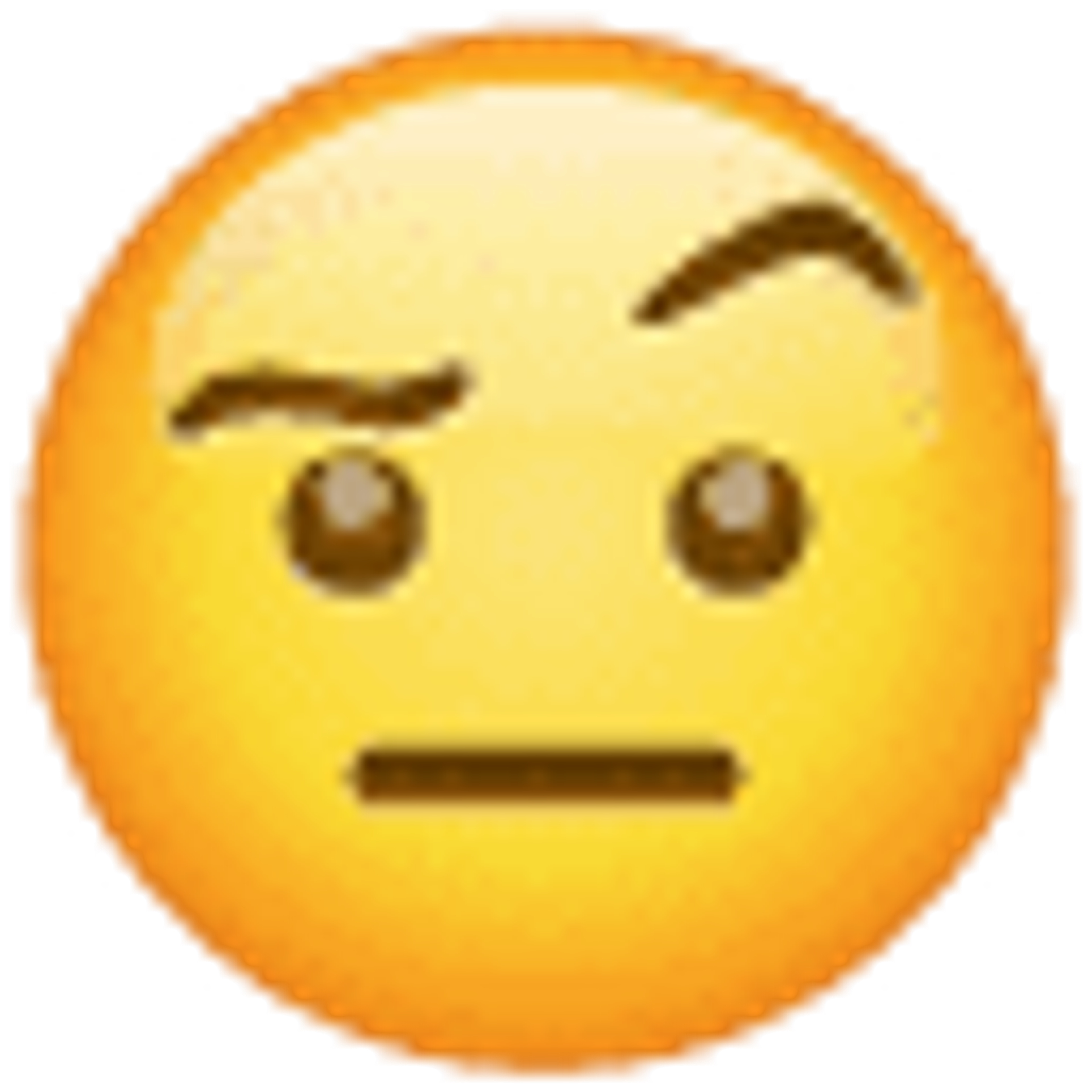 Gesicht mit hochgezogener Augenbraue