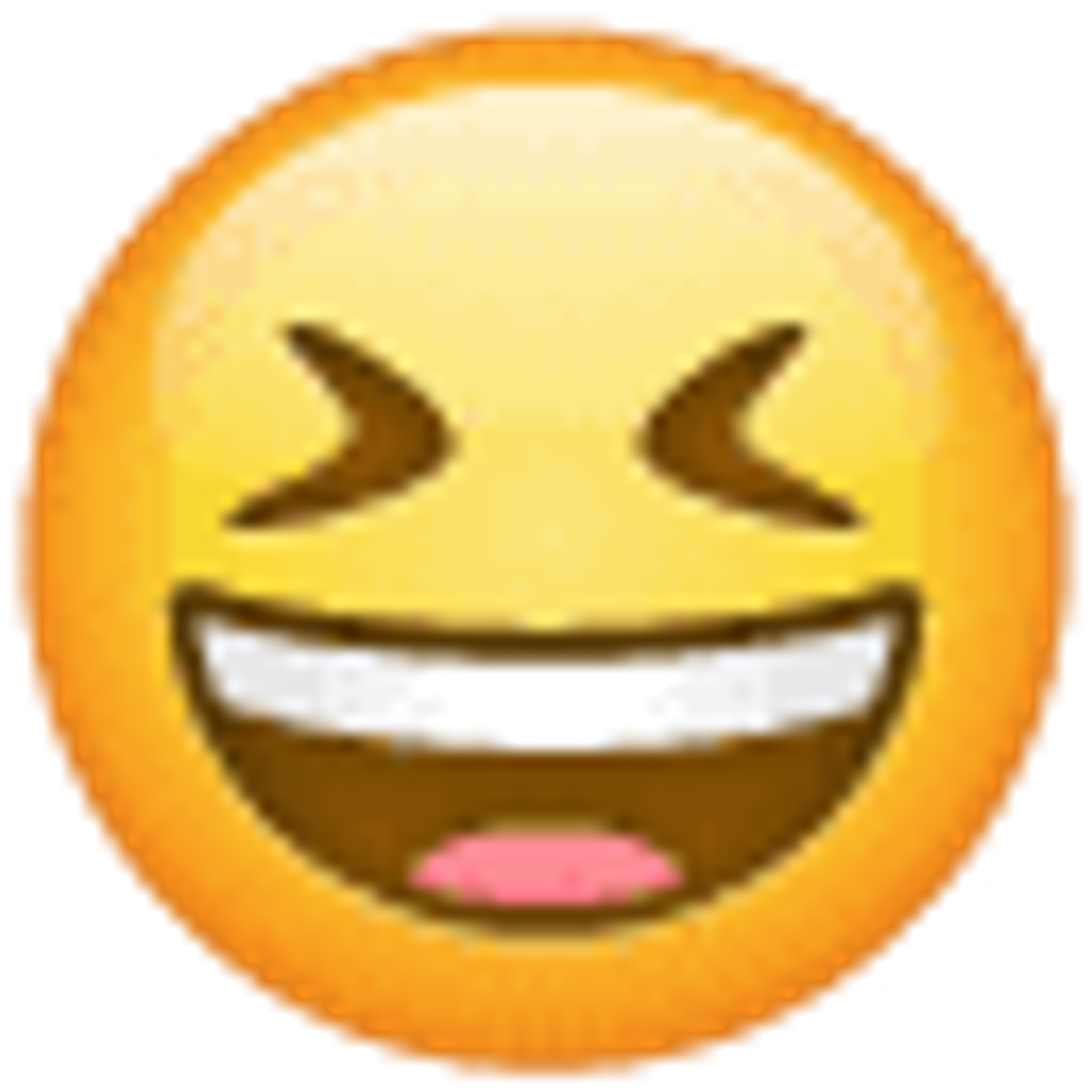 Lächelndes Gesicht mit offenem Mund und geschlossenen Augen