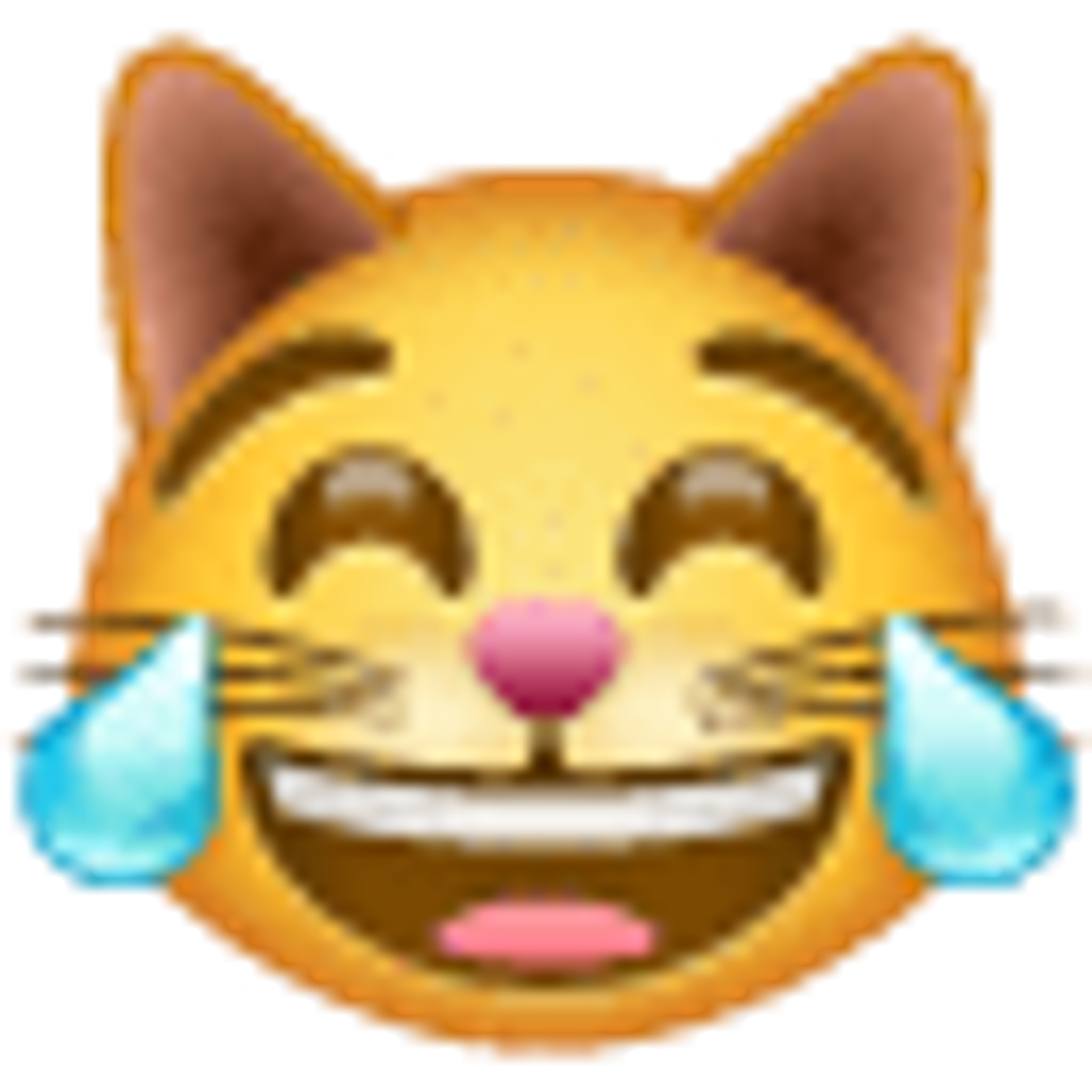 Katzengesicht mit Freudentränen