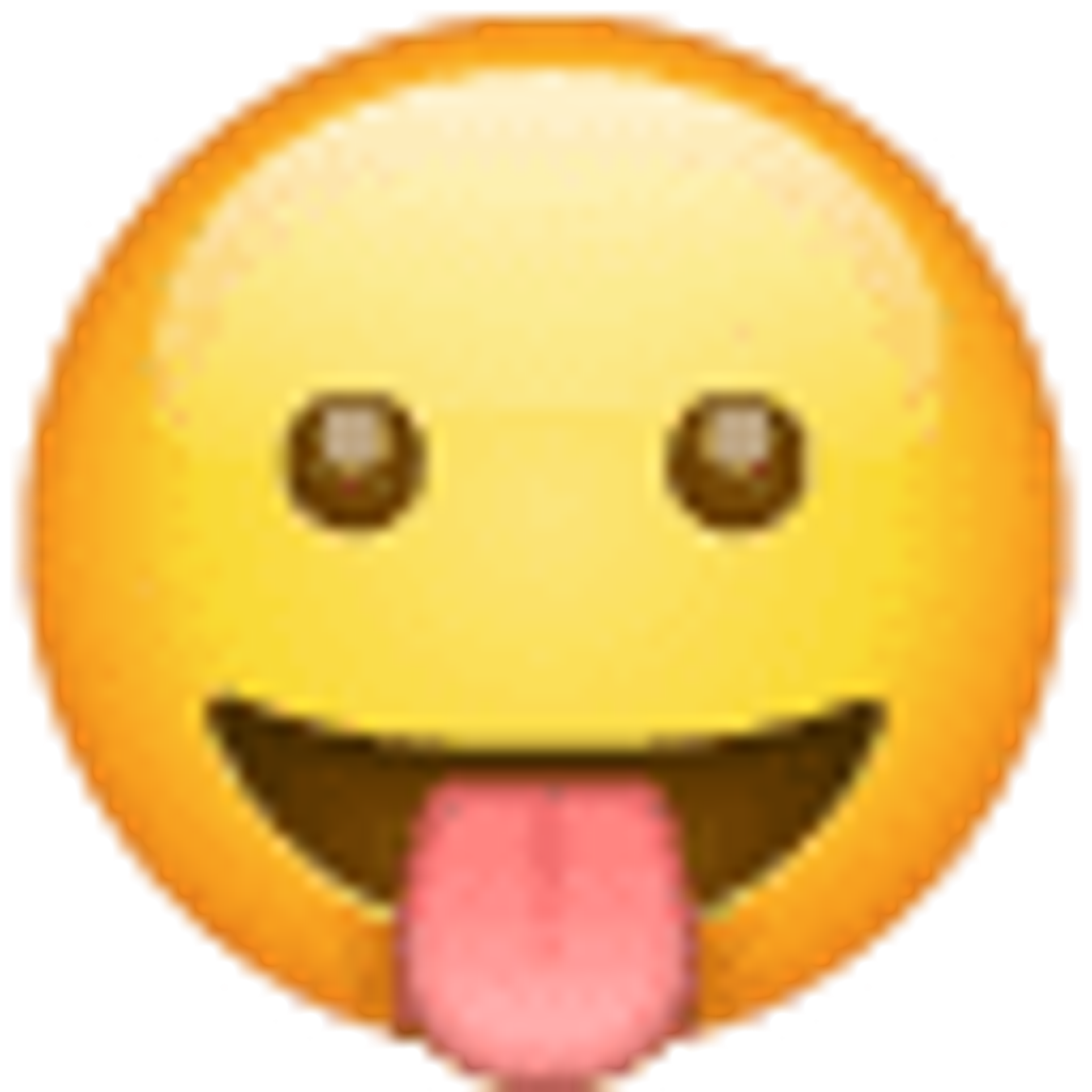 Gesicht mit herausgestreckter Zunge