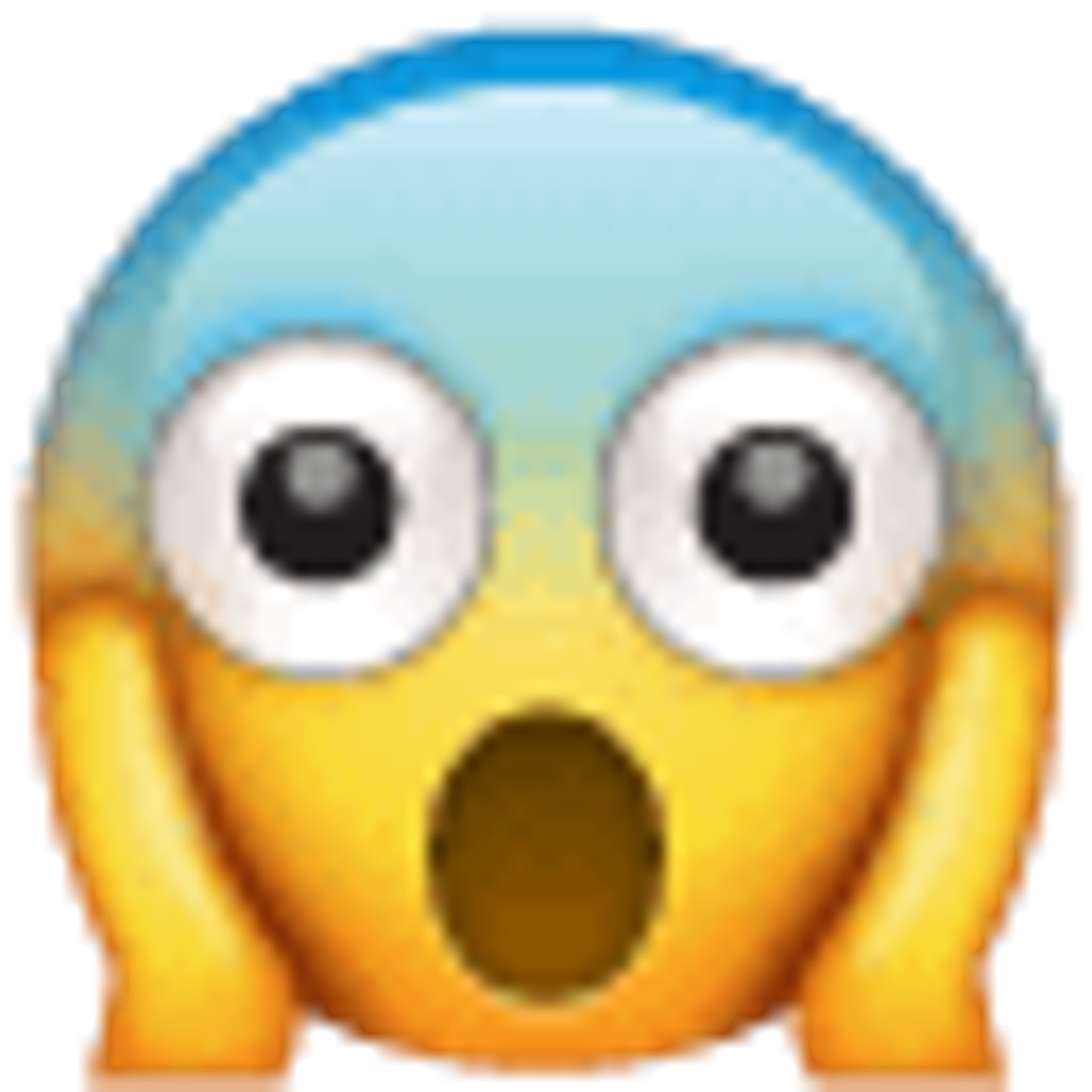 Vor Angst erstarrtes Gesicht