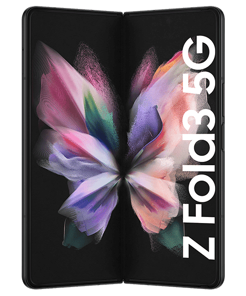 Samsung Galaxy Z Fold 3 5G mit Vertrag günstig bei Sparhandy Samsung Galaxy Z Fold 3 5G Front-Backansicht