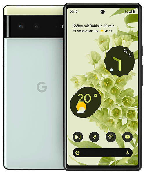 Google Pixel 6 mit Vertrag günstig bei Sparhandy Google Pixel 6 Front-Backansicht