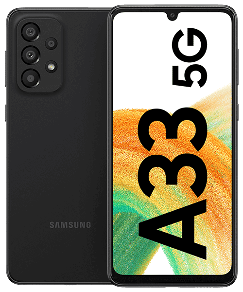 Samsung Galaxy A33 5G mit Vertrag günstig bei Sparhandy Samsung Galaxy A33 5G Front-Backansicht