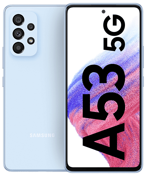 Samsung Galaxy A53 5G mit Vertrag günstig bei Sparhandy Samsung Galaxy A53 5G Front-Backansicht
