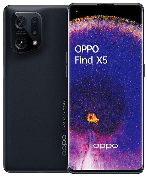 OPPO Find X5 mit Vertrag günstig bei Sparhandy OPPO Find X5 Front-Backansicht