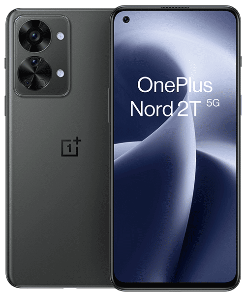 OnePlus Nord 2T 5G mit Vertrag günstig bei Sparhandy OnePlus Nord 2T 5G Front-Backansicht