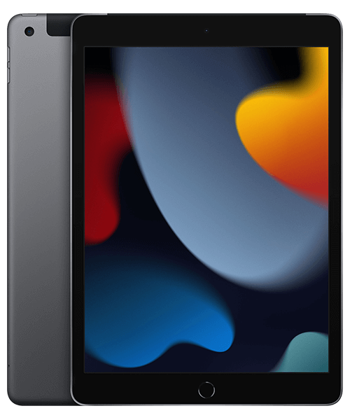 Apple iPad (2021) Wi-Fi mit Vertrag günstig bei Sparhandy Apple iPad (2021) Wi-Fi Front-Backansicht