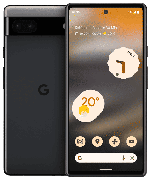 Google Pixel 6a mit Vertrag günstig bei Sparhandy Google Pixel 6a Front-Backansicht