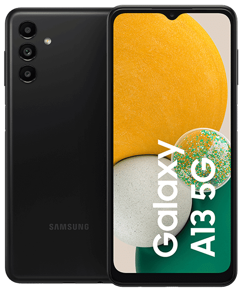 Samsung Galaxy A13 5G mit Vertrag günstig bei Sparhandy Samsung Galaxy A13 5G Front-Backansicht